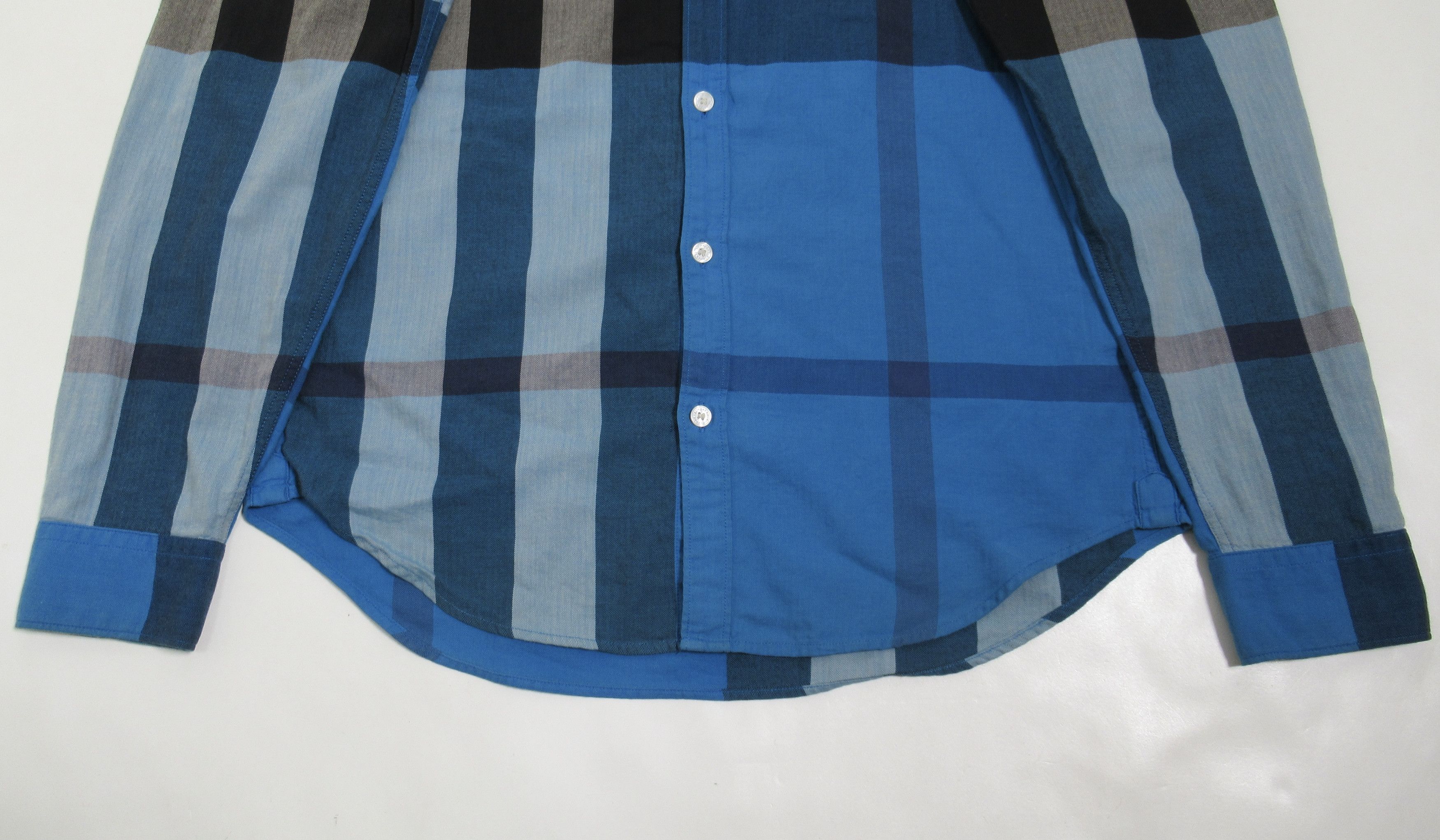 Burberry Burberry Brit Check Cotton Button Down Shirt Nickel Blue S Size US S / EU 44-46 / 1 - 3 Thumbnail