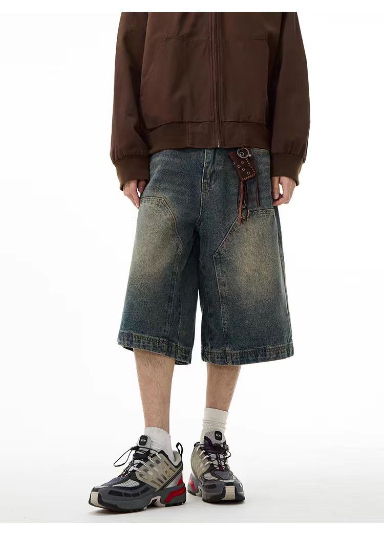 Japanese Brand × Vintage Street Vintage Loose Fit Denim Shorts Size US 32 / EU 48 - 1 Thumbnail