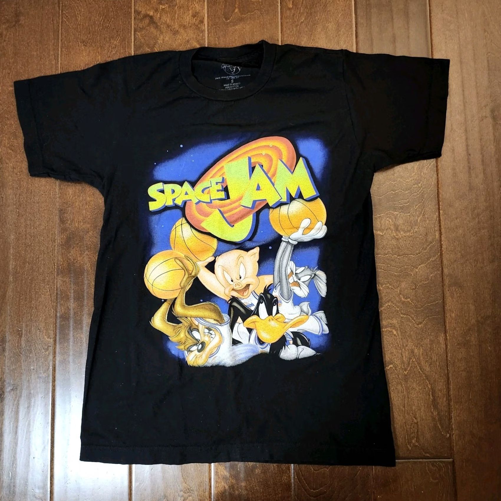Vintage VINTAGE Space Jam T-Shirt Black Mens Size S Crew Neck Short Sleeve 90s Looney Tunes Daffy Duck Bugs Bunny Comfort Knit Cotton Shirt T-Shirt/Mens Size US S / EU 44-46 / 1 - 2 Thumbnail