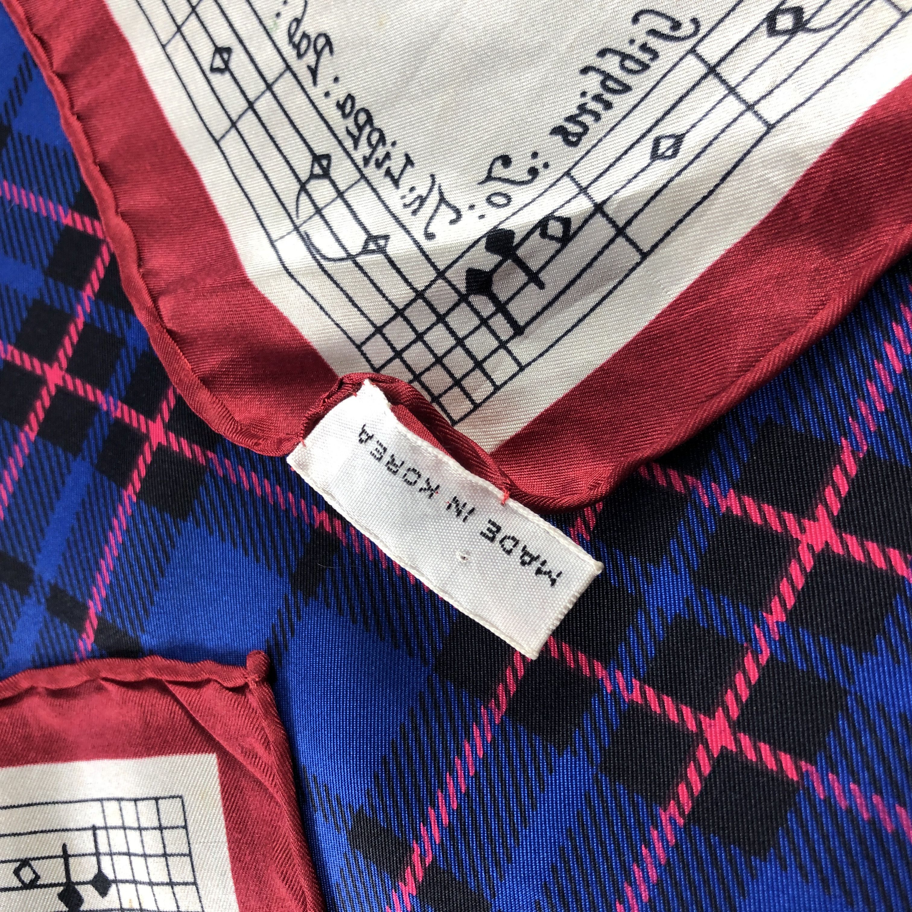 Japanese Brand Luxury Music Silk Scarf M1193 Size ONE SIZE - 5 Thumbnail