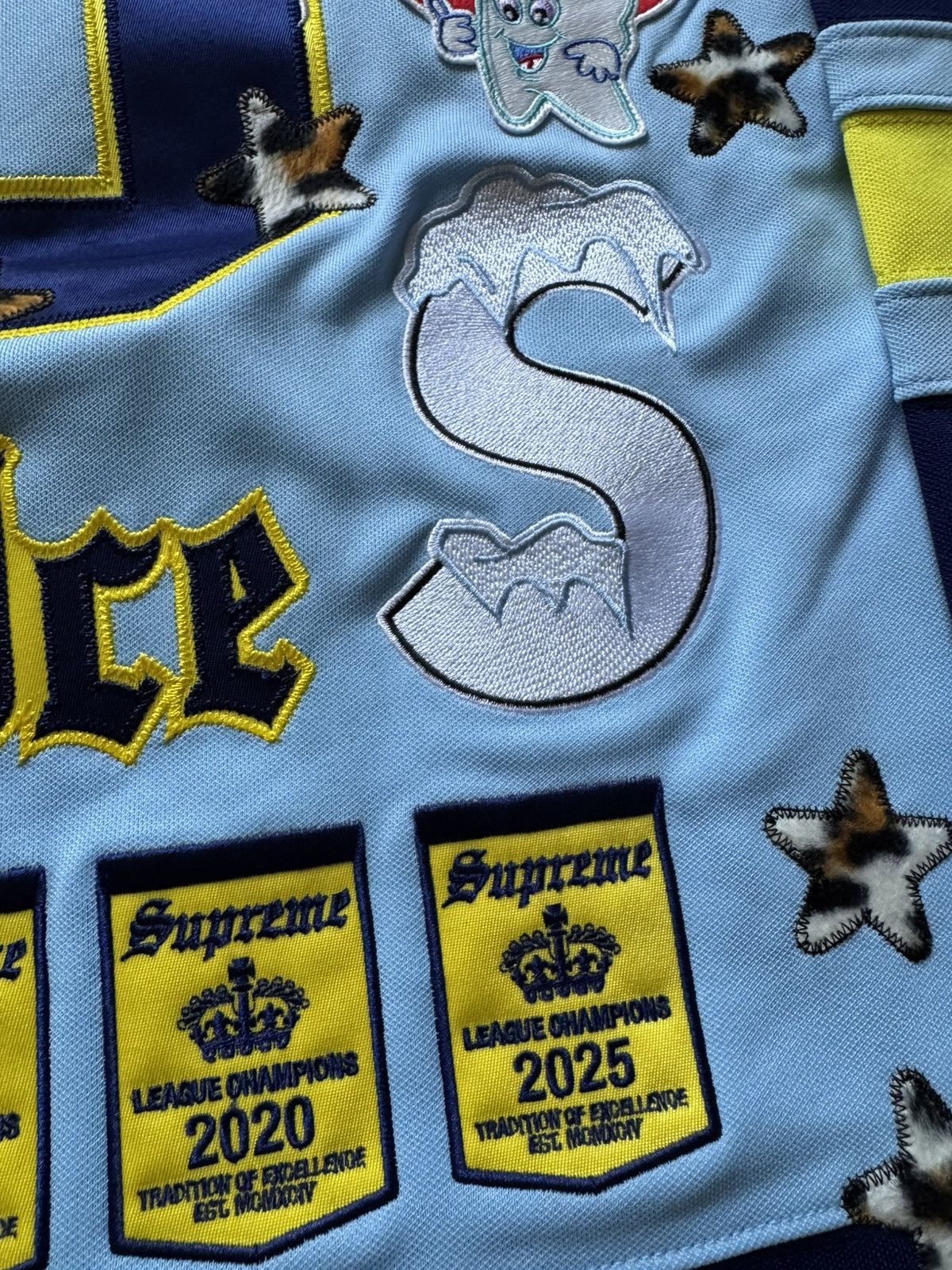 Supreme Supreme Fire & Ice Patches Hockey Jersey Light Blue Size US L / EU 52-54 / 3 - 9 Thumbnail