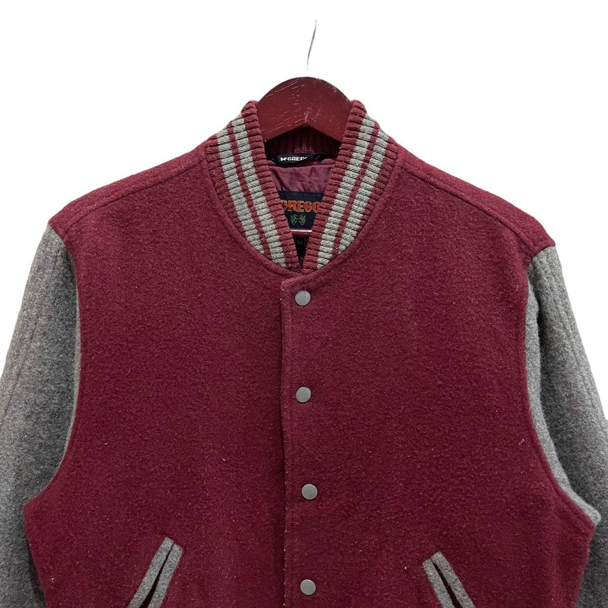 McGregor × Vintage Vintage 90s McGregor Plaid Snap Button Wool Varsity Jacket Size US M / EU 48-50 / 2 - 2 Thumbnail