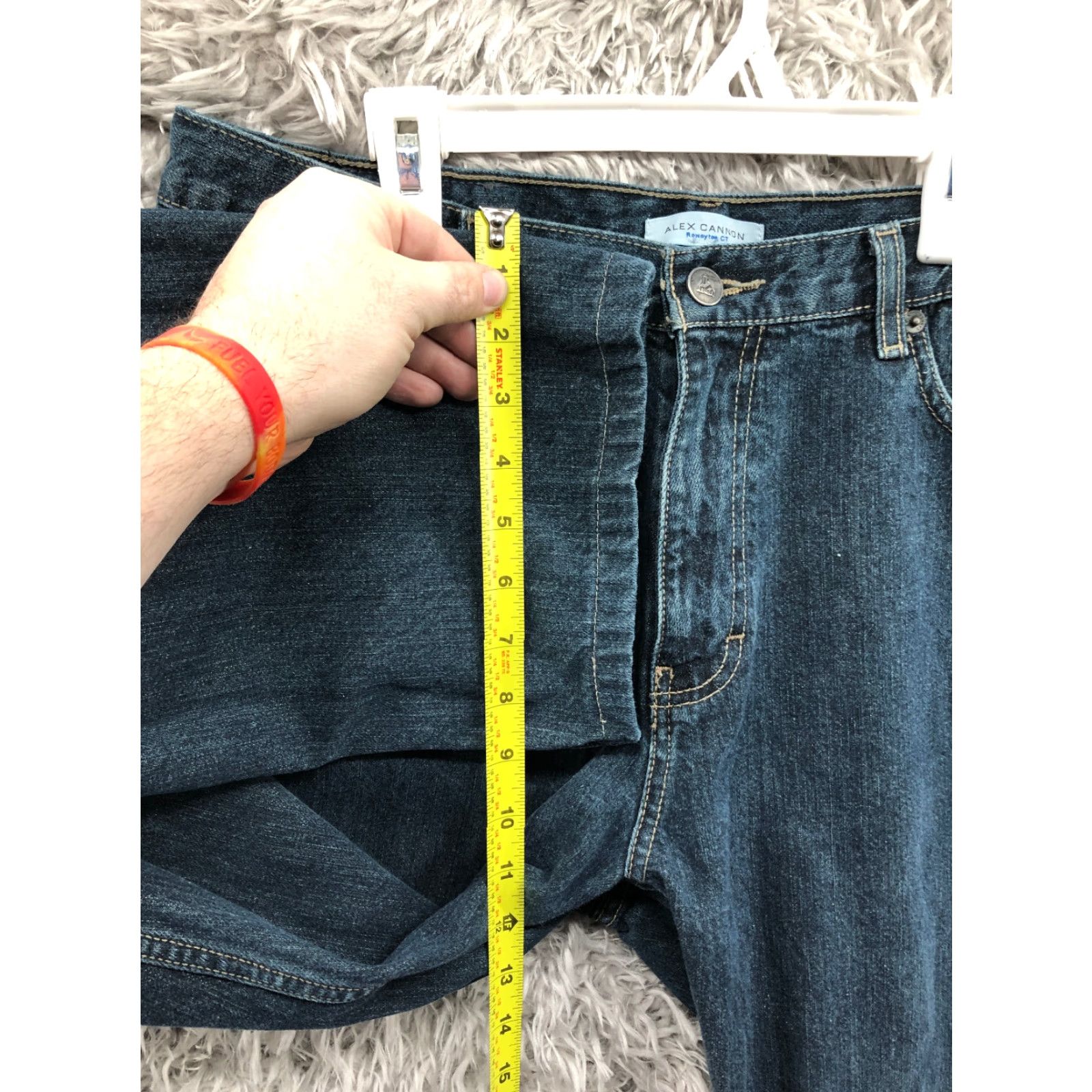 Canon Alex Cannon Jeans Mens 33x32 Straight Leg Mid Rise Dark Wash Blue Denim Pants Size US 33 - 4 Thumbnail