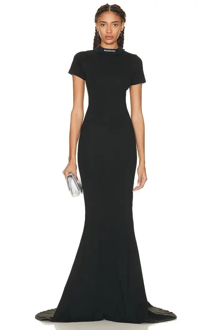 Balenciaga o1bcso1str0226 T-Shirt Maxi Dress In Black Size XS / US 0-2 / IT 36-38 - 3 Thumbnail