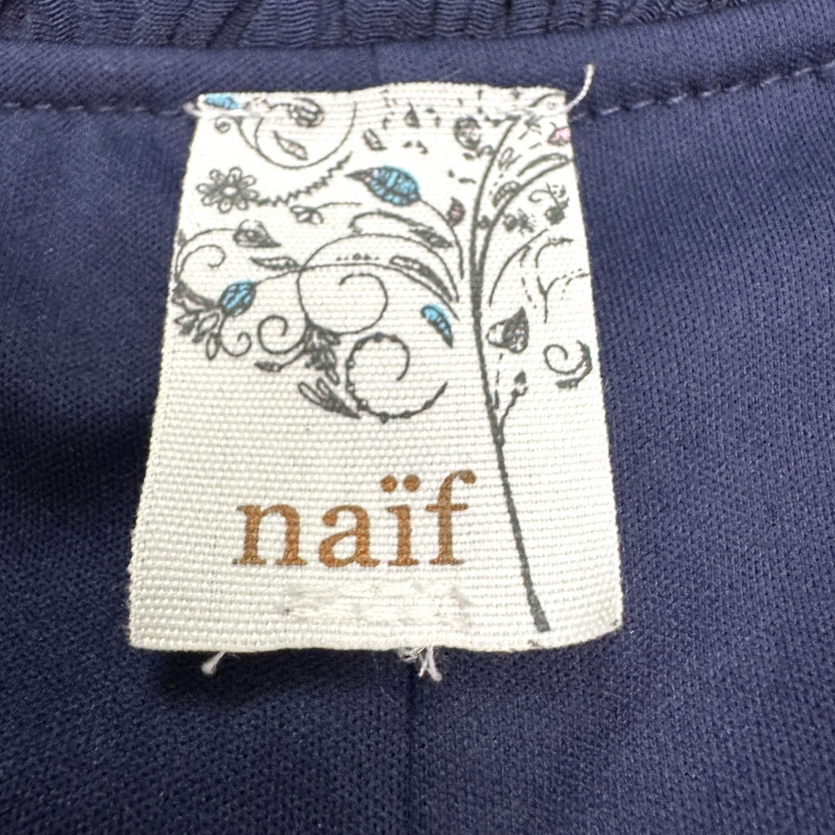 Vintage Naif Tiered Tasseled Midi Shift Dress Womens Medium Navy Blue Sleeveless Boho Size M / US 6-8 / IT 42-44 - 6 Thumbnail