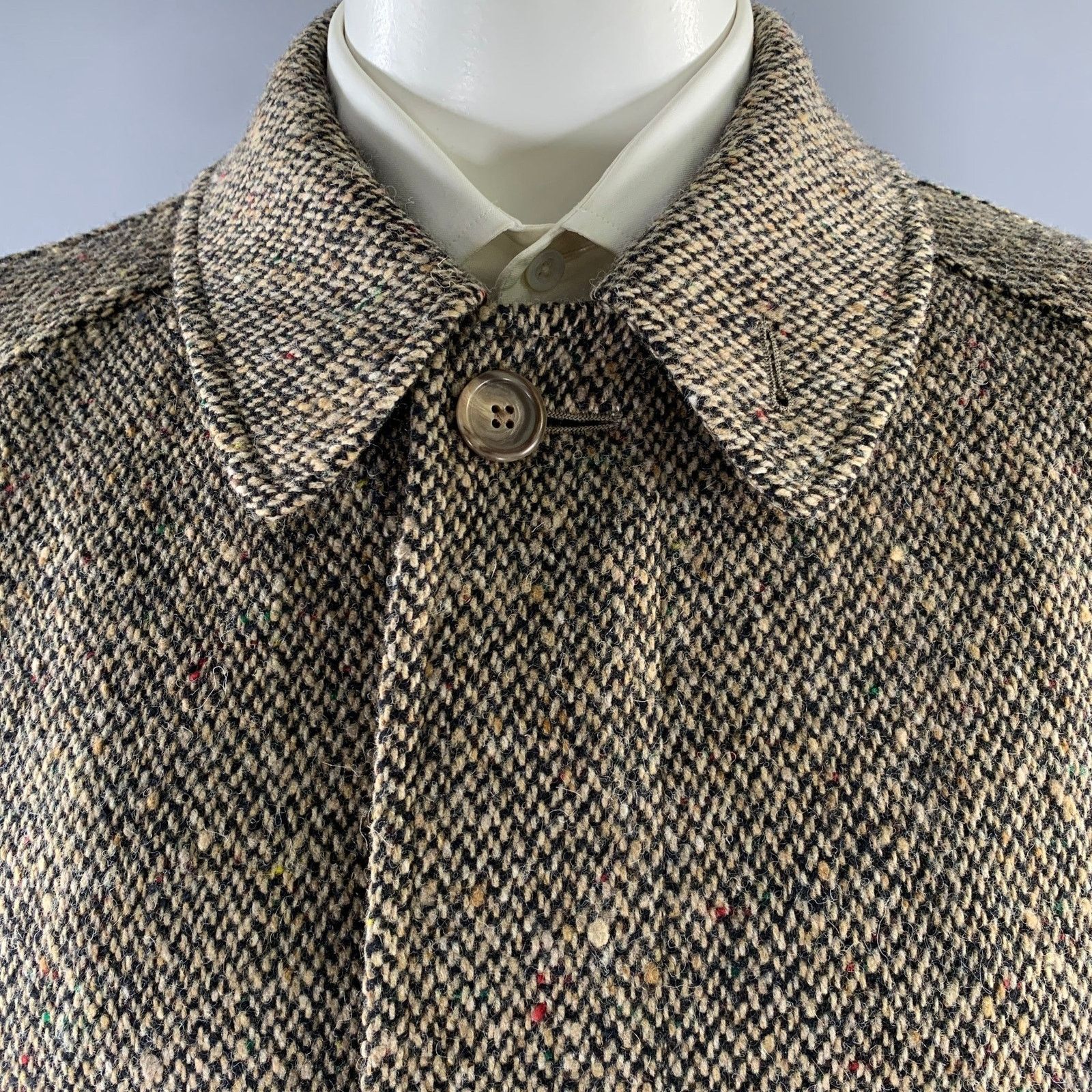 Ralph Lauren RALPH LAUREN Size 44 Tan Black Wool Hidden Placket Coat Size US S / EU 44-46 / 1 - 2 Thumbnail