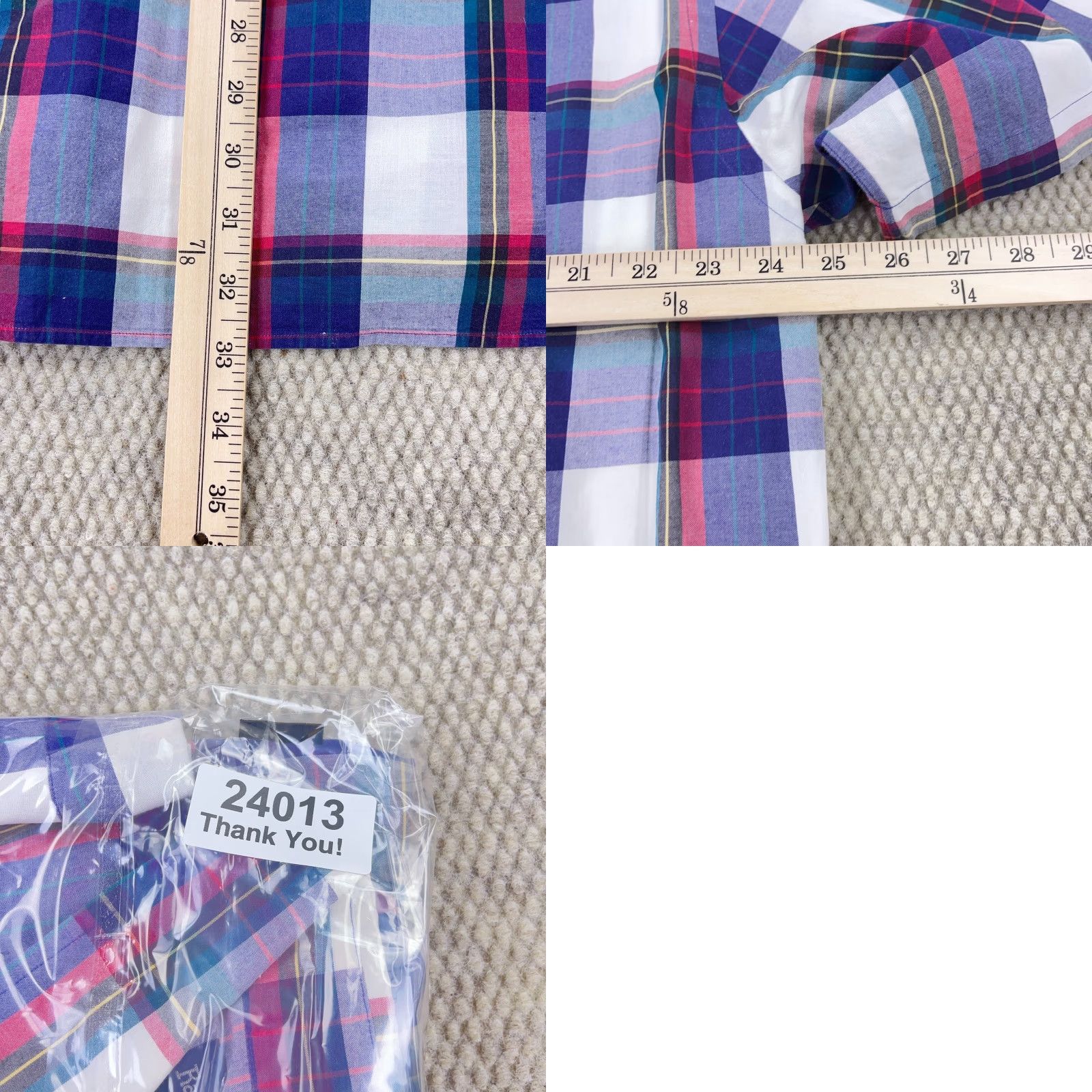 Ralph Lauren VINTAGE Ralph Lauren Shirt Men Large Blue Button Up Madras Plaid Camp India Vintage Size US L / EU 52-54 / 3 - 8 Thumbnail