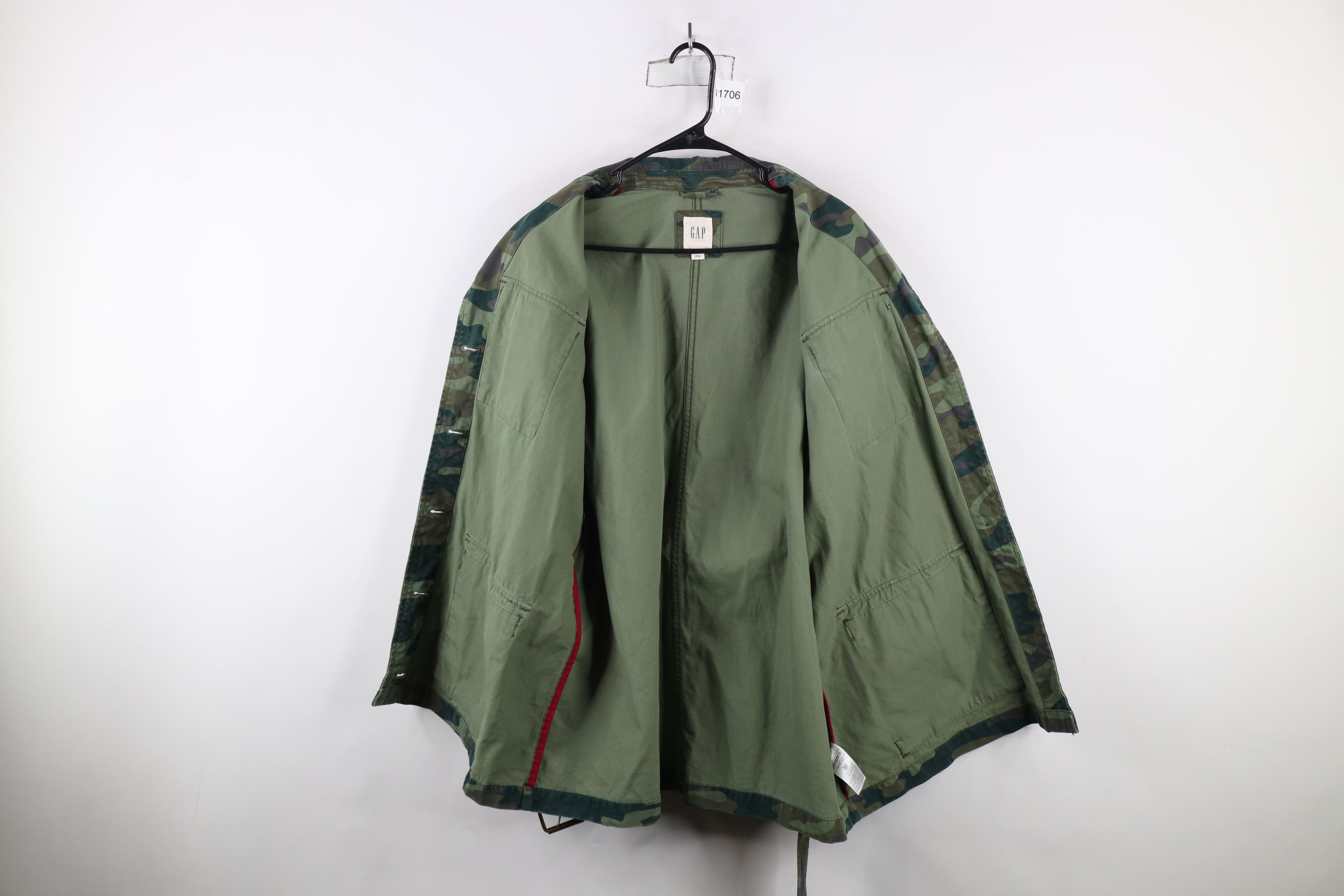 Gap × Vintage Vintage Y2K Gap Belted Camouflage Military Field Jacket Coat Size XL / US 12-14 / IT 48-50 - 12 Thumbnail