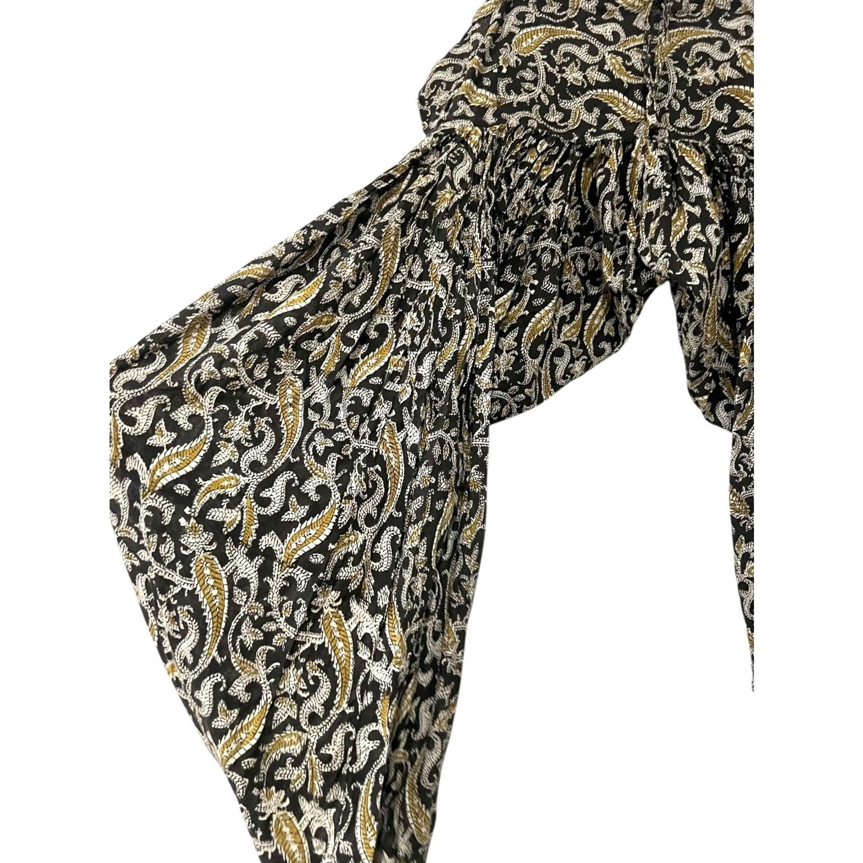 HARE Fabindia Women’s Harem Pants Cotton Printed Kalamkari Salwar Yoga Drawstring M Size 32" / US 10 / IT 46 - 2 Thumbnail