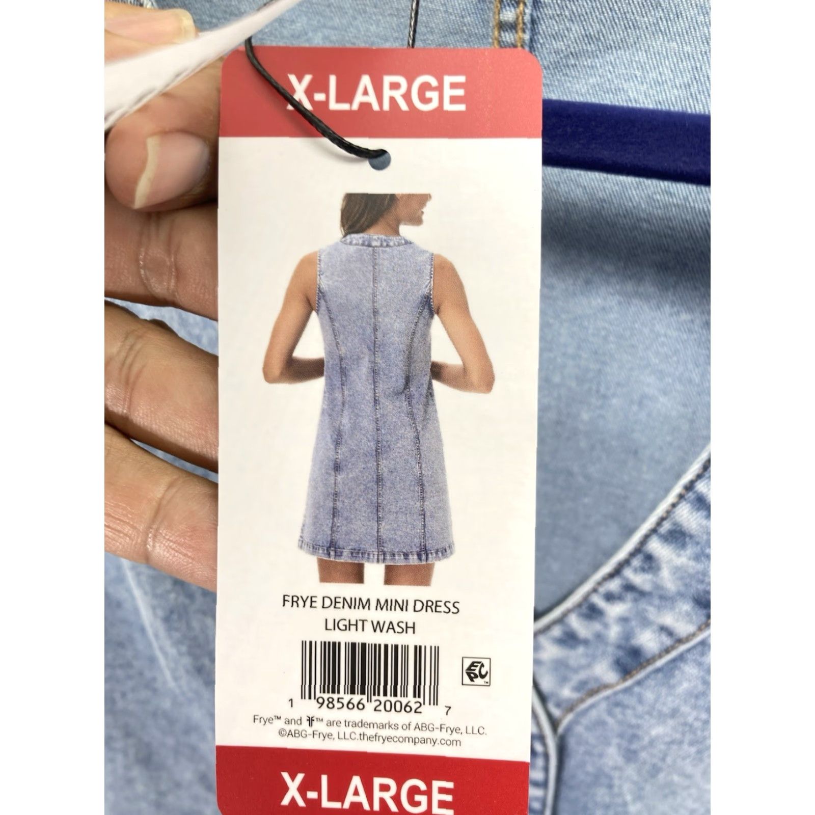 Frye Frye Denim Dress Women XL Blue Metal Button Cotton Stretch Light Wash NWT Dress Midi A-Line Casual Vintage No Mens Womens Girls Size XL / US 12-14 / IT 48-50 - 6 Thumbnail