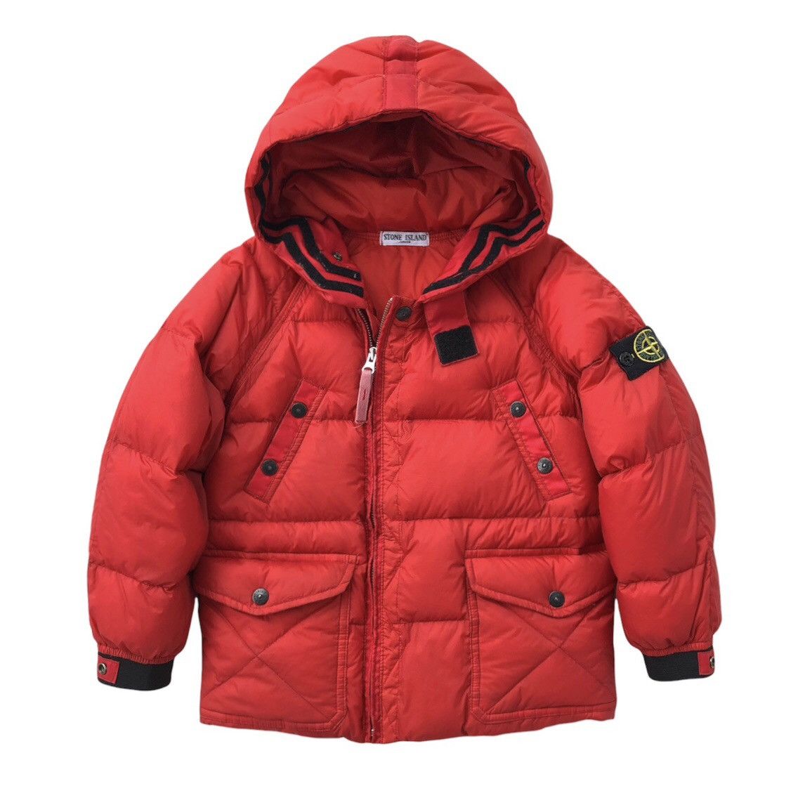 image of Ss 08 Stone Island Junior Goose Down Puffer Jacket in Orange, Men's (Size 2XS)