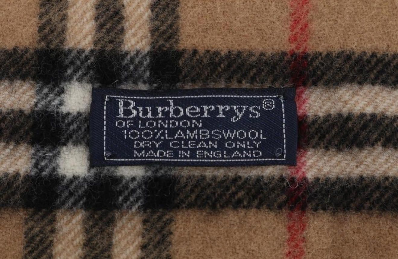 Burberry Burberrys Beige Lambswool Scarf – Vintage - Made in England Size ONE SIZE - 3 Thumbnail