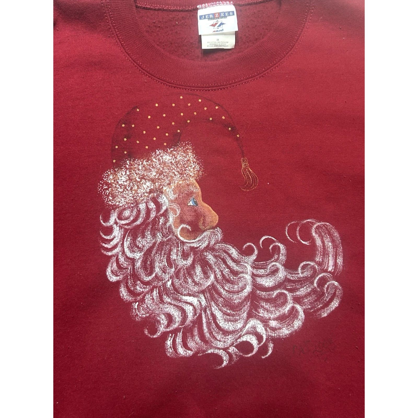 Vintage VINTAGE Santa Claus Christmas Hand Painted Crewneck Sweatshirt Men 2XL Red Pullover Christmas Mens XXL Size US XXL / EU 58 / 5 - 2 Thumbnail