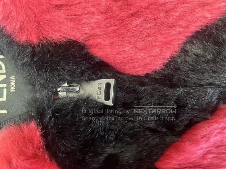 Fendi Fendi Red fur with black wave pattern pieced, chest letter Size S / US 4 / IT 40 - 7 Thumbnail