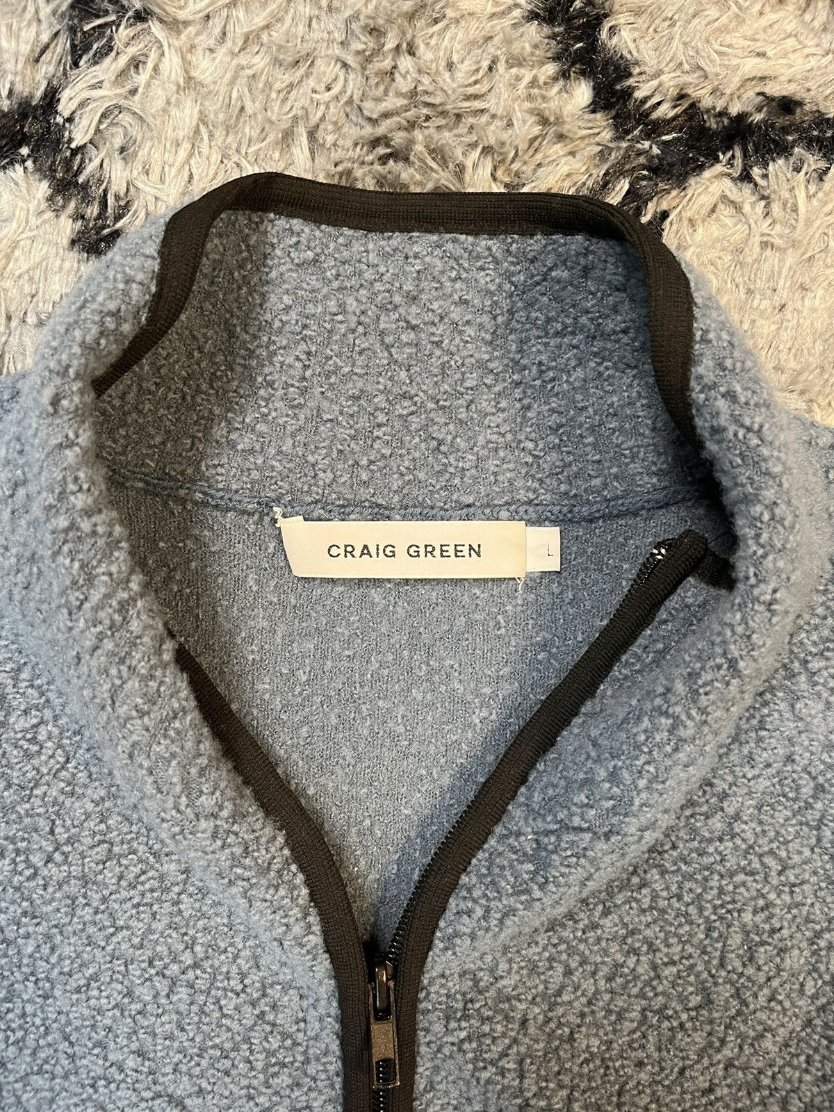 Craig Green Craig Green Boucle Fleece Zip Up Jacket Blue | L Size US L / EU 52-54 / 3 - 4 Thumbnail