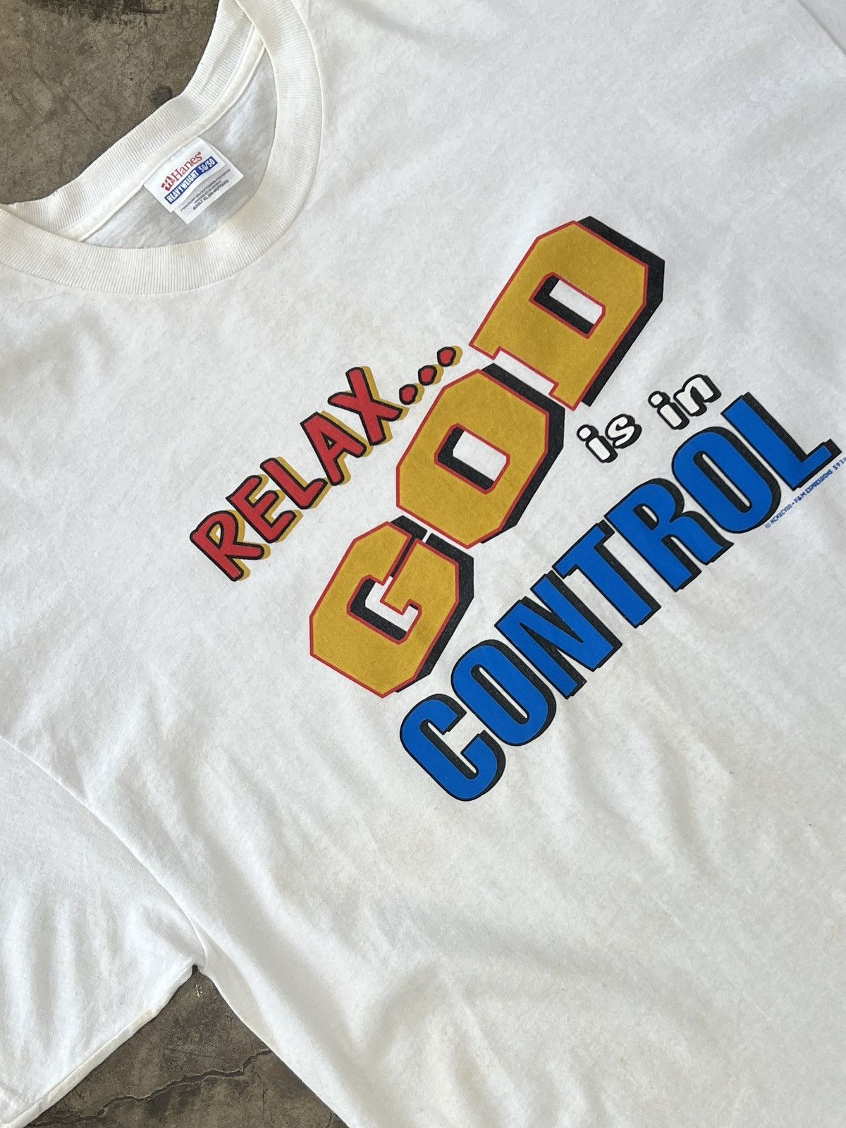 Vintage Vintage God Is In Control Religious Jesus Tee XL Size US XL / EU 56 / 4 - 1 Thumbnail