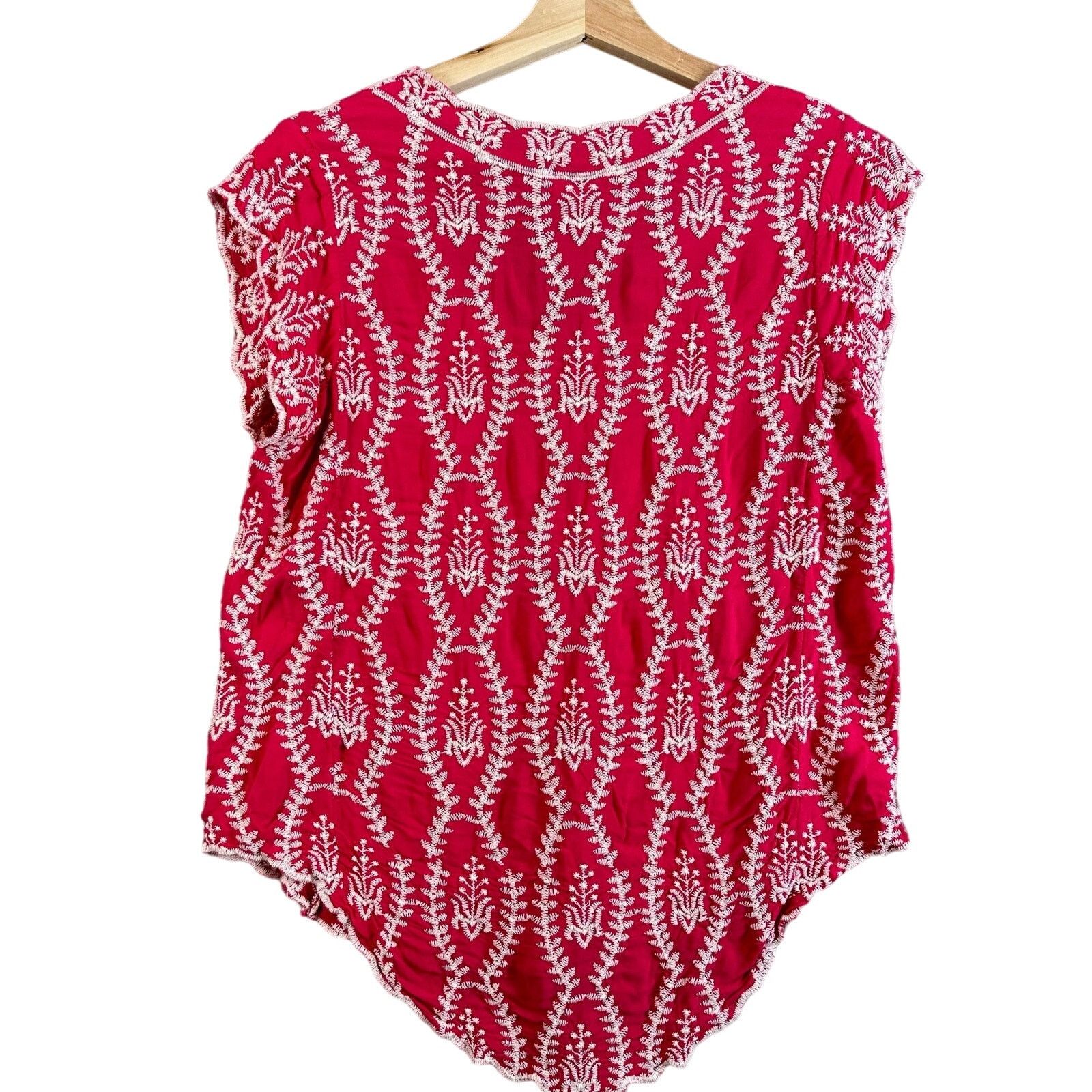 Other Solitaire Pink White Embroidered Blouse Top Sleeveless L Size L / US 10 / IT 46 - 2 Thumbnail