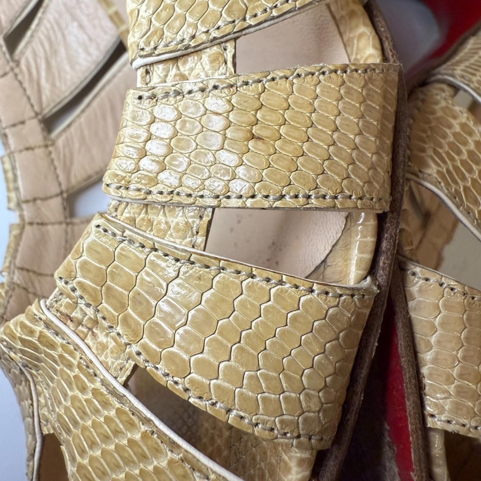 Christian Louboutin Christian Louboutin Beige Nude Lizard Slingback Sandals 40.5 Size US 9.5 / IT 39.5 - 10 Thumbnail