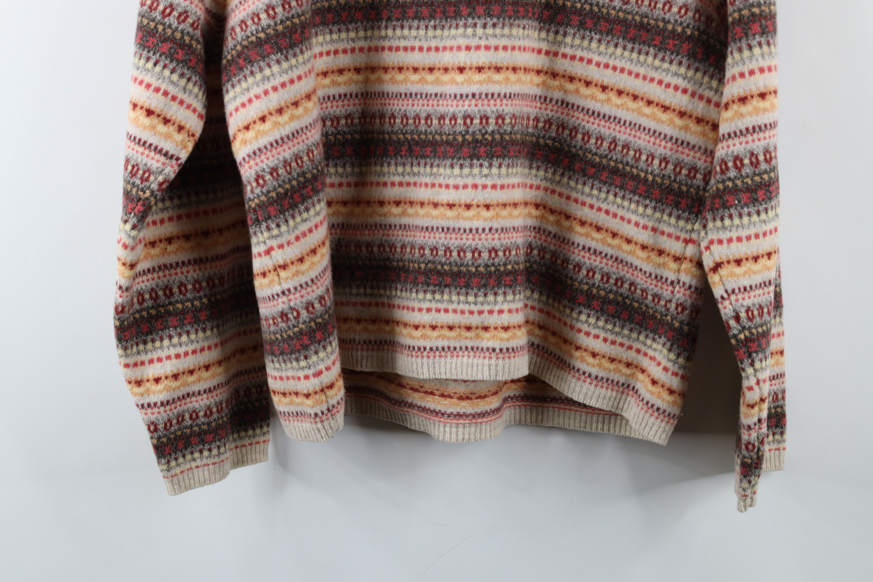 Eddie Bauer × Vintage Vintage 90s Eddie Bauer Lambswool Knit Fair Isle Sweater Size L / US 10 / IT 46 - 9 Thumbnail