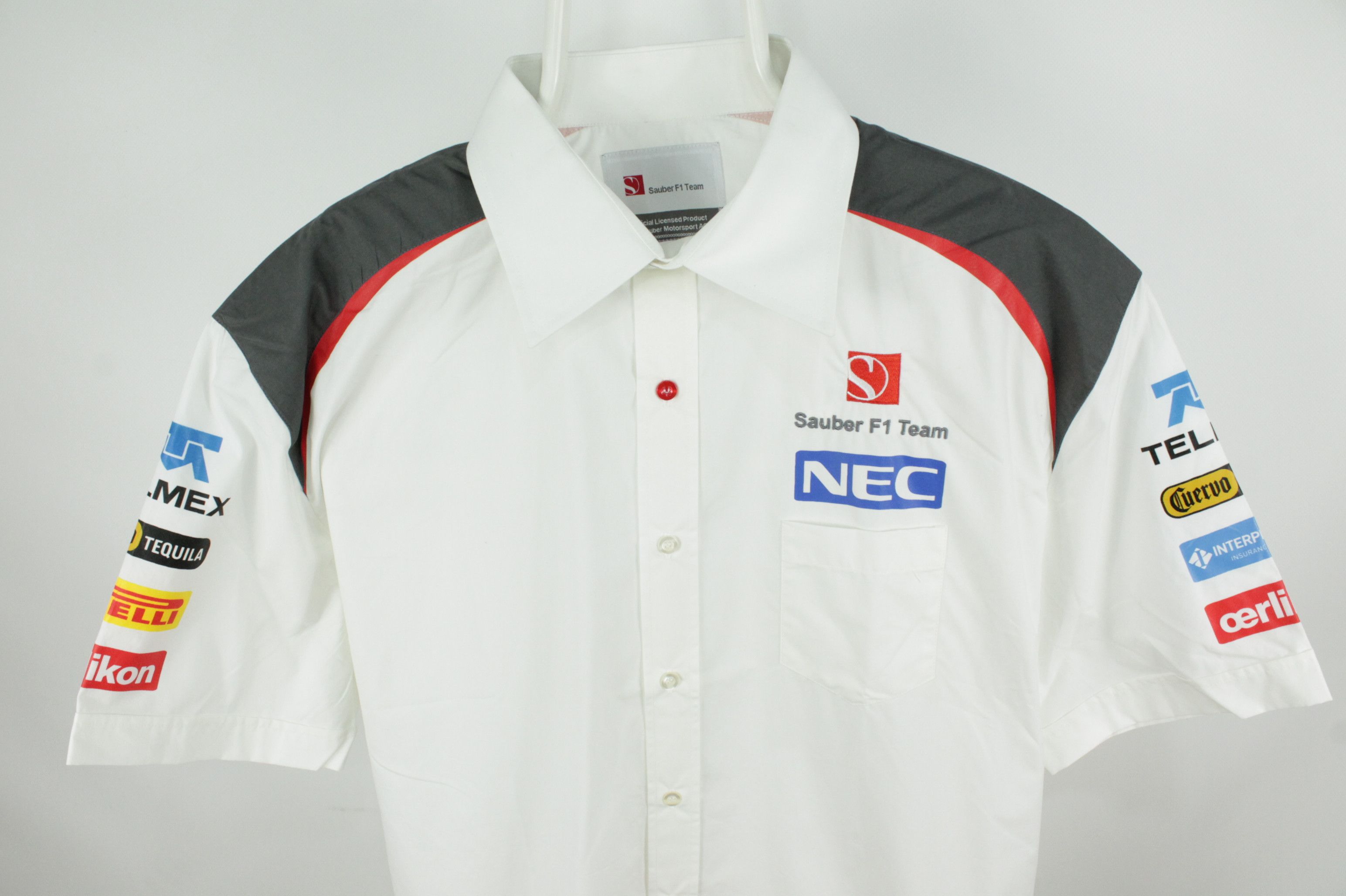 Formula 1 Sauber F1 Team 2014 Official Short Sleeve White Shirt Men's Size US XXL / EU 58 / 5 - 2 Thumbnail