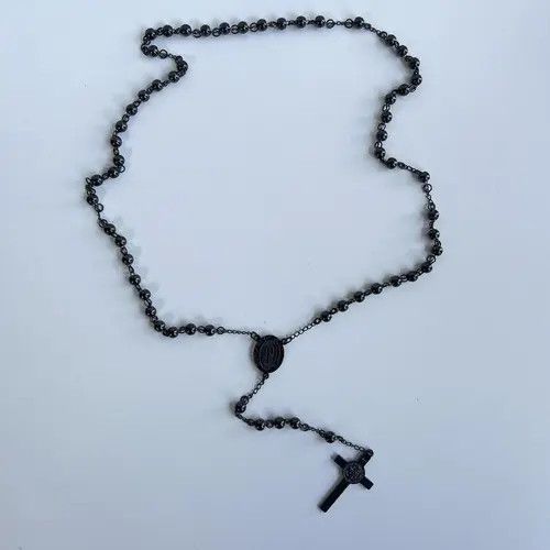 Jewelry Kitamura x Akai y2k 2000s black rosary bead necklace Size ONE SIZE - 1 Thumbnail