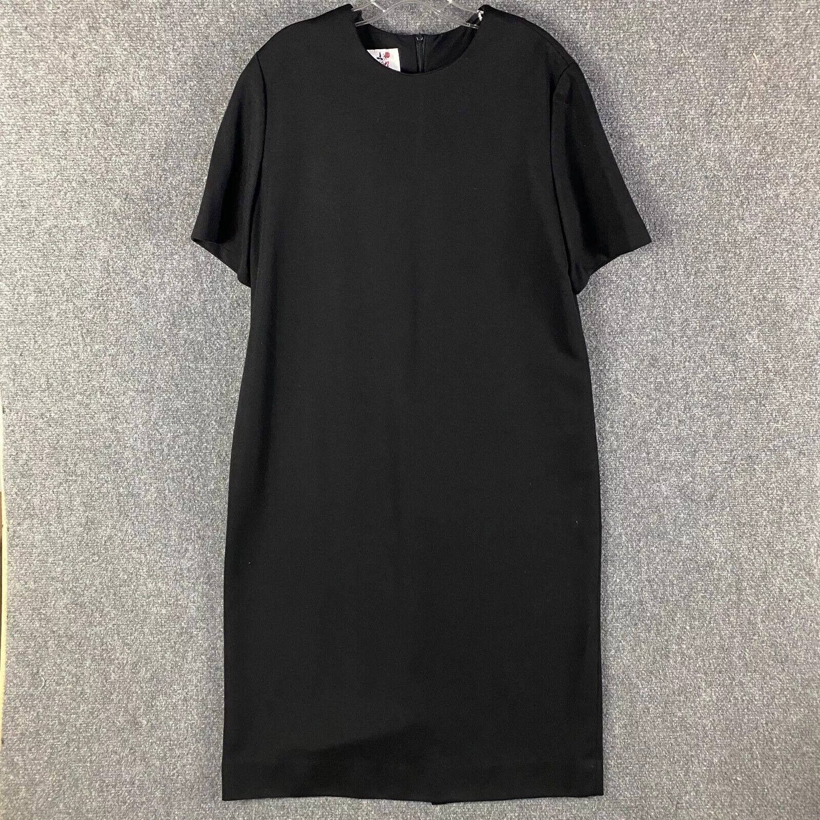 Vintage Caron Dress Women's Size 16 Sheath Black Short Sleeve Size XXL / US 16-18 / IT 52-54 - 1 Thumbnail