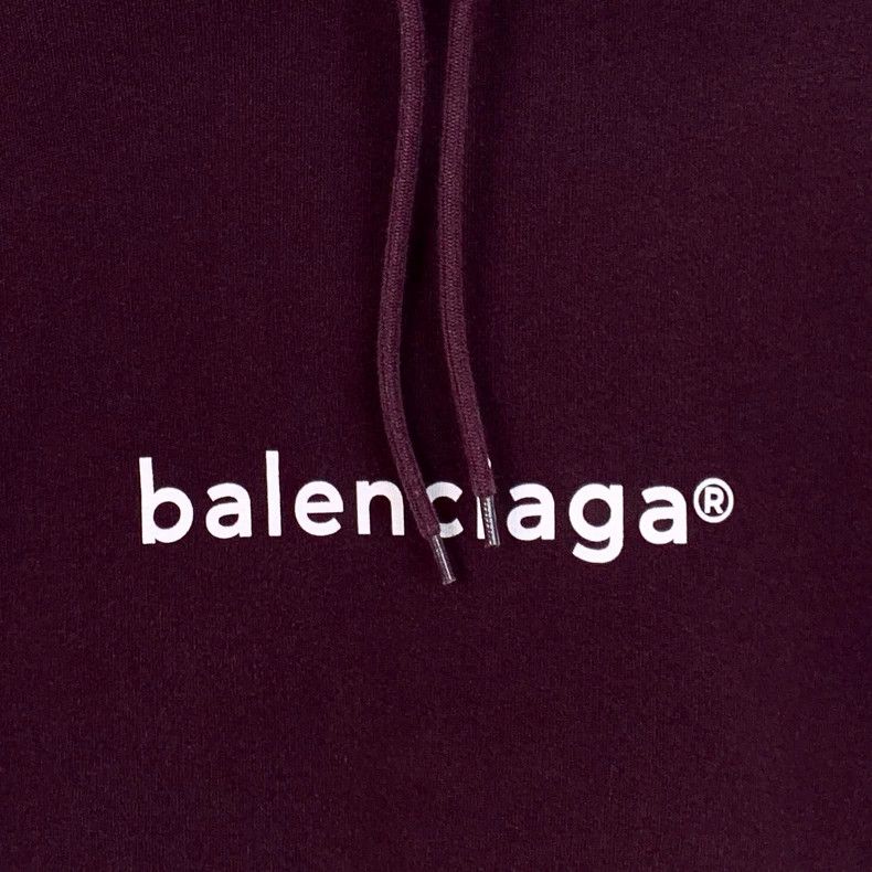 Balenciaga Balenciaga Purple logo monogrammed cotton hooded drawstrin Size US S / EU 44-46 / 1 - 4 Thumbnail