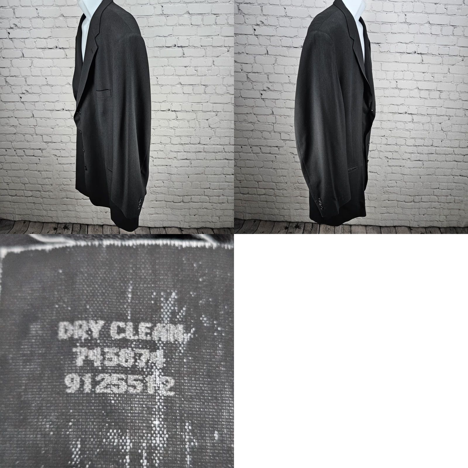 Pierre Cardin Pierre Cardin Blazer Sport Coat Notch Ventless 4 Button Wool Black 52XL Big & Tall Mens Jacket Size 52R - 9 Thumbnail