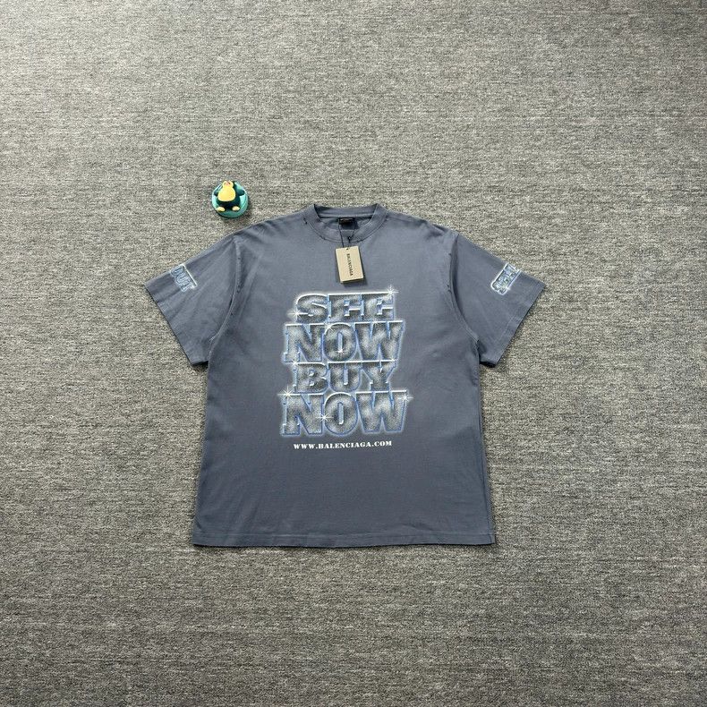 Balenciaga Balenciaga Blue distressed short-sleeve Size US XL / EU 56 / 4 - 1 Thumbnail