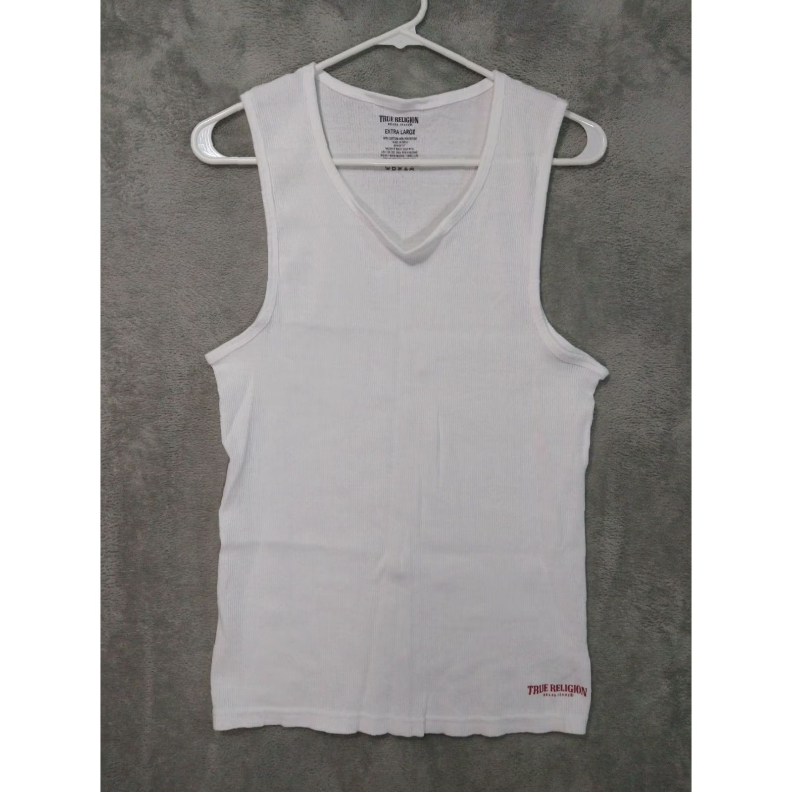 True Religion True Religion Tank Top Womens XL White Sleeveless Cotton Casual Stretch Size XL / US 12-14 / IT 48-50 - 2 Thumbnail