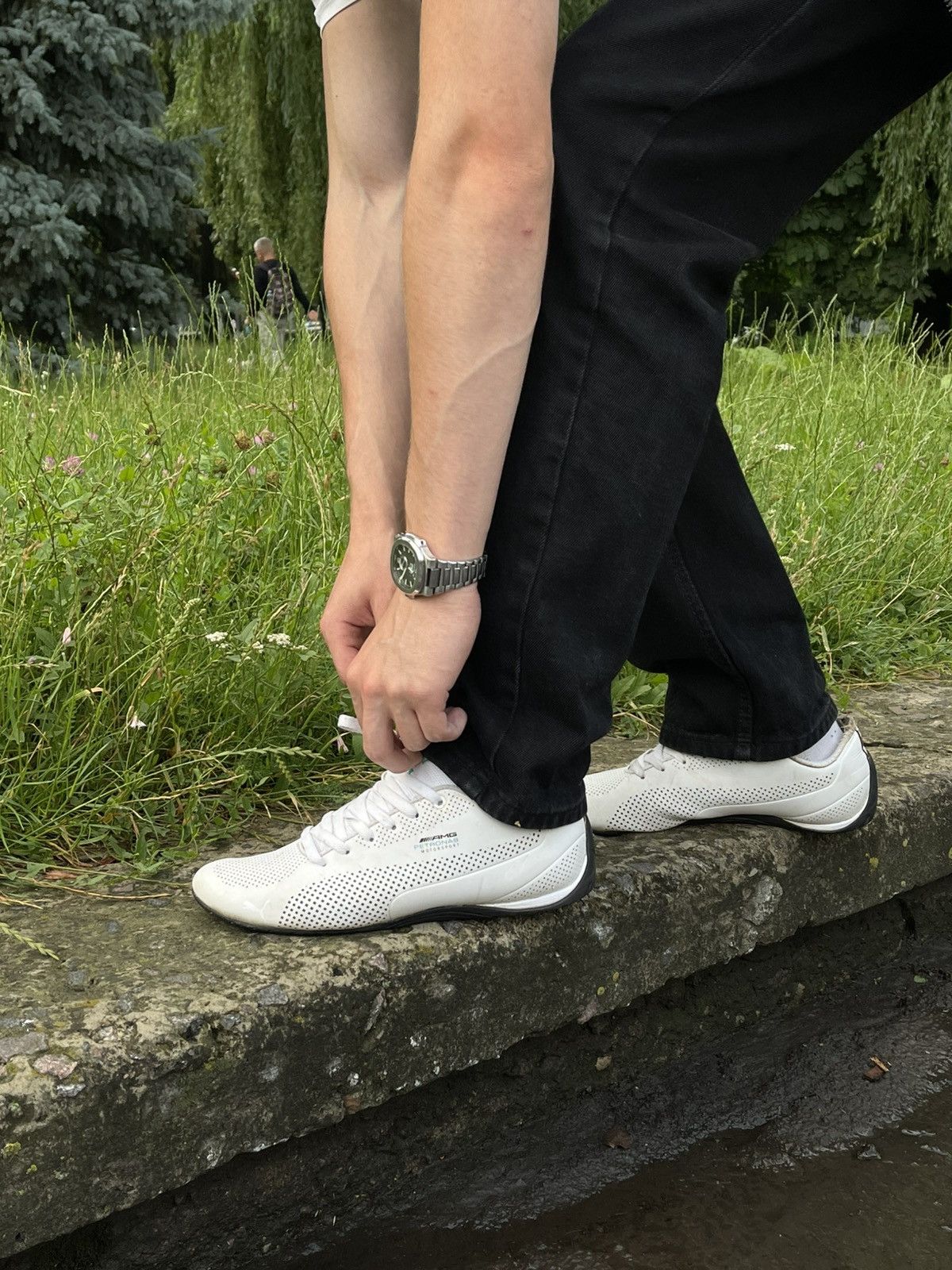 Puma Vintage Puma AMG Speedcat Suede Y2K White Sneakers Size US 10.5 / EU 43-44 - 1 Thumbnail