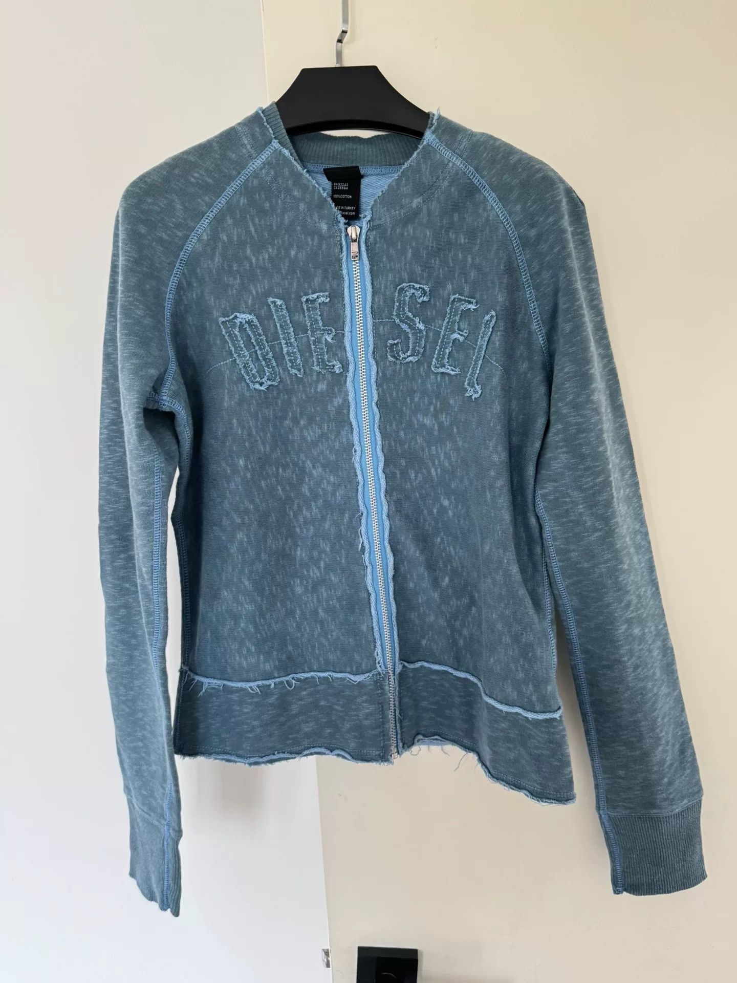 Diesel Diesel Distressed Collarless Sweatshirt Jacket Size L / US 10 / IT 46 - 1 Thumbnail