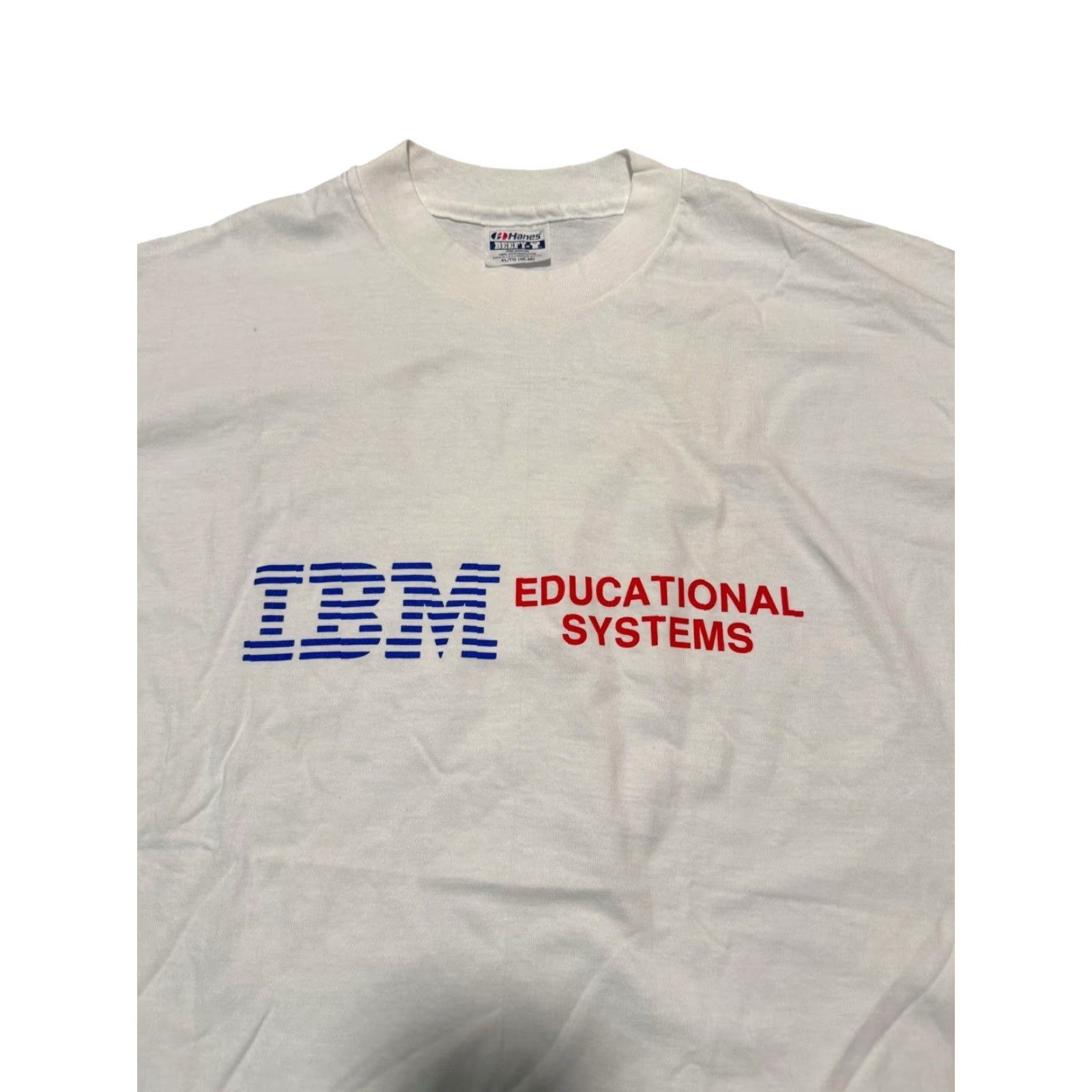 Hanes VINTAGE IBM Educational Systems T-Shirt XL Hanes Beefy-T White 90s Tech Logo Mens Size US XL / EU 56 / 4 - 5 Thumbnail