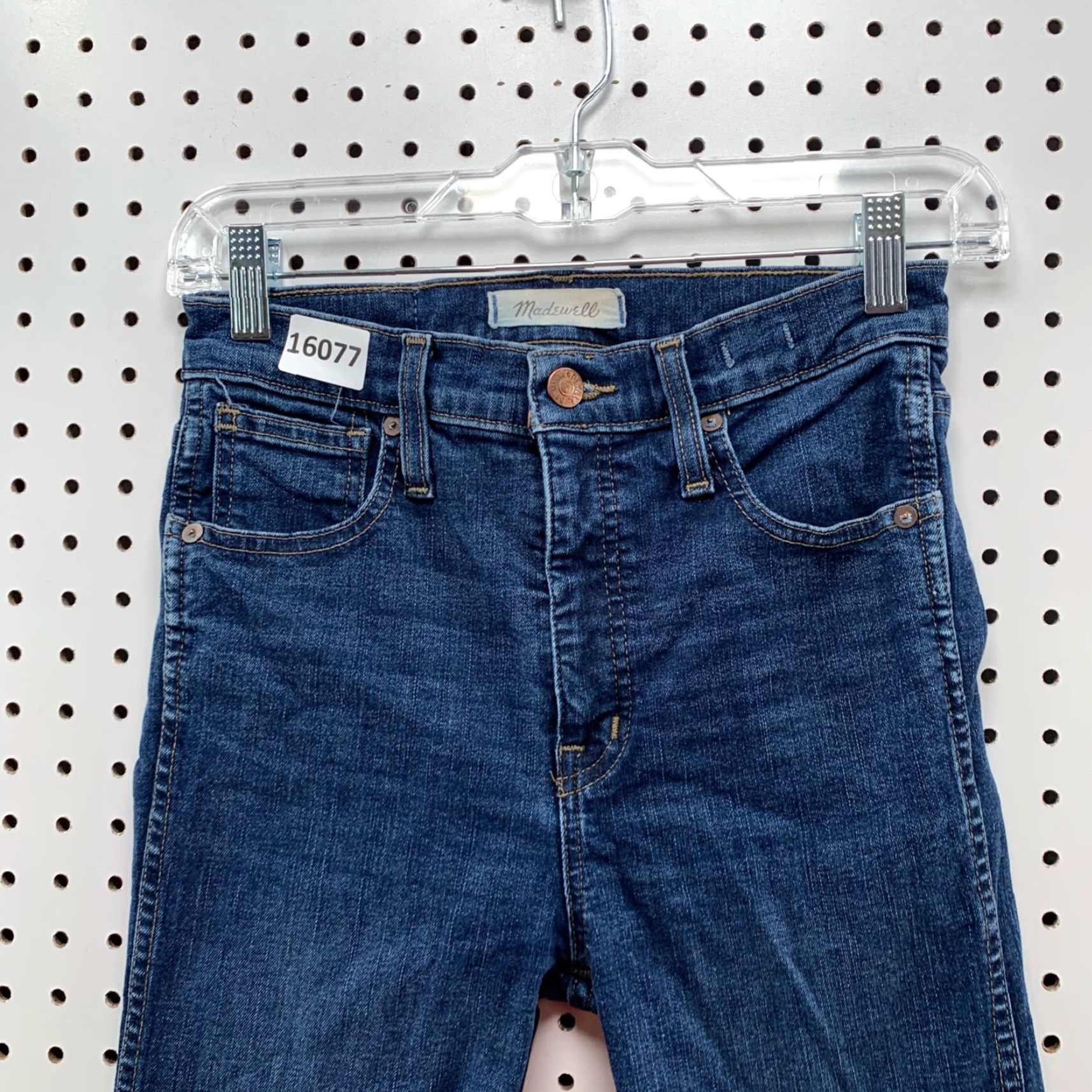 Madewell Madewell Jeans Skinny 26 Women High Rise Stretch Denim Blue 10" Raw Hem XS? Wait. Size 26" / US 2 / IT 38 - 4 Thumbnail