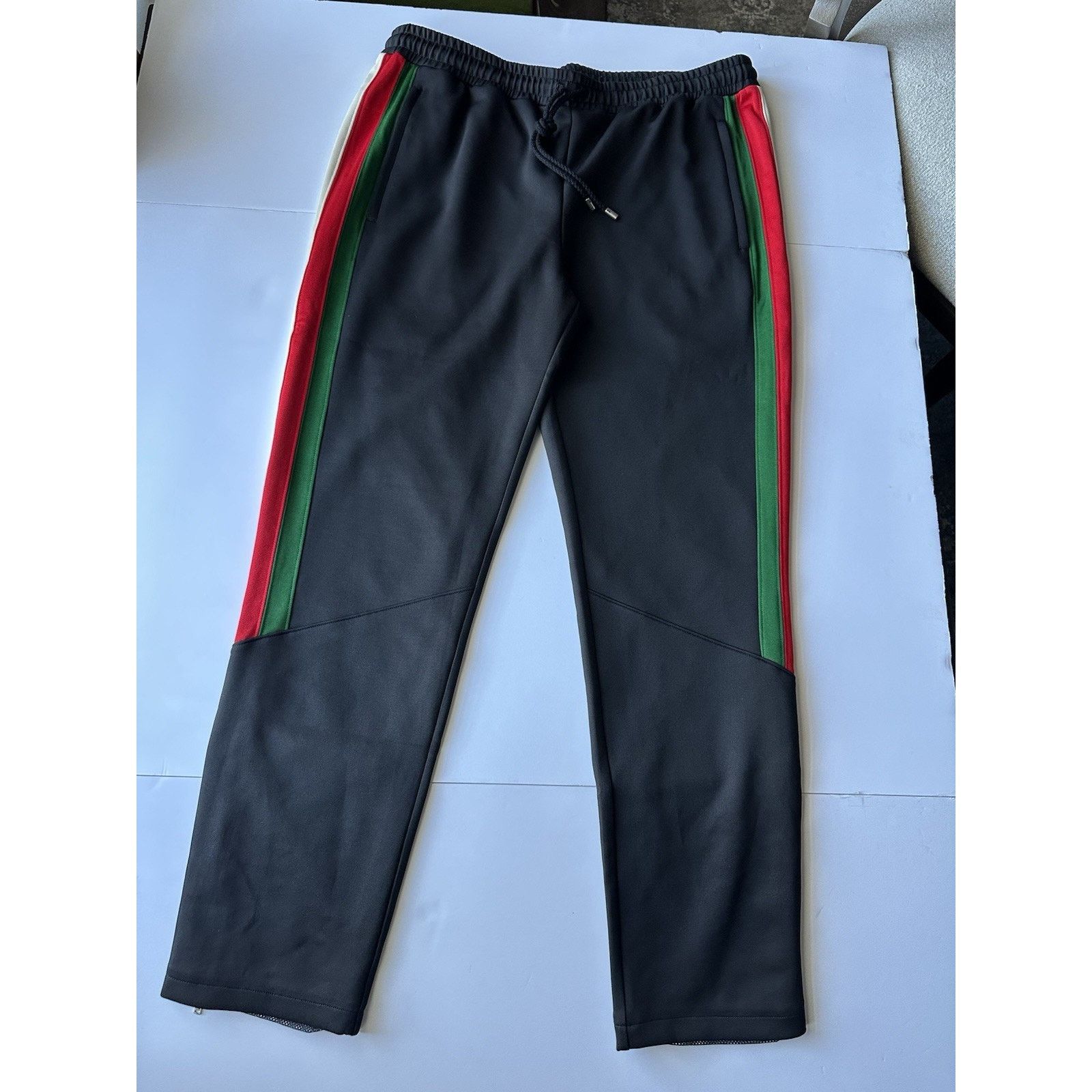 Gucci Neoprene Black Web Jogging Pants 3XL (36”) 698461