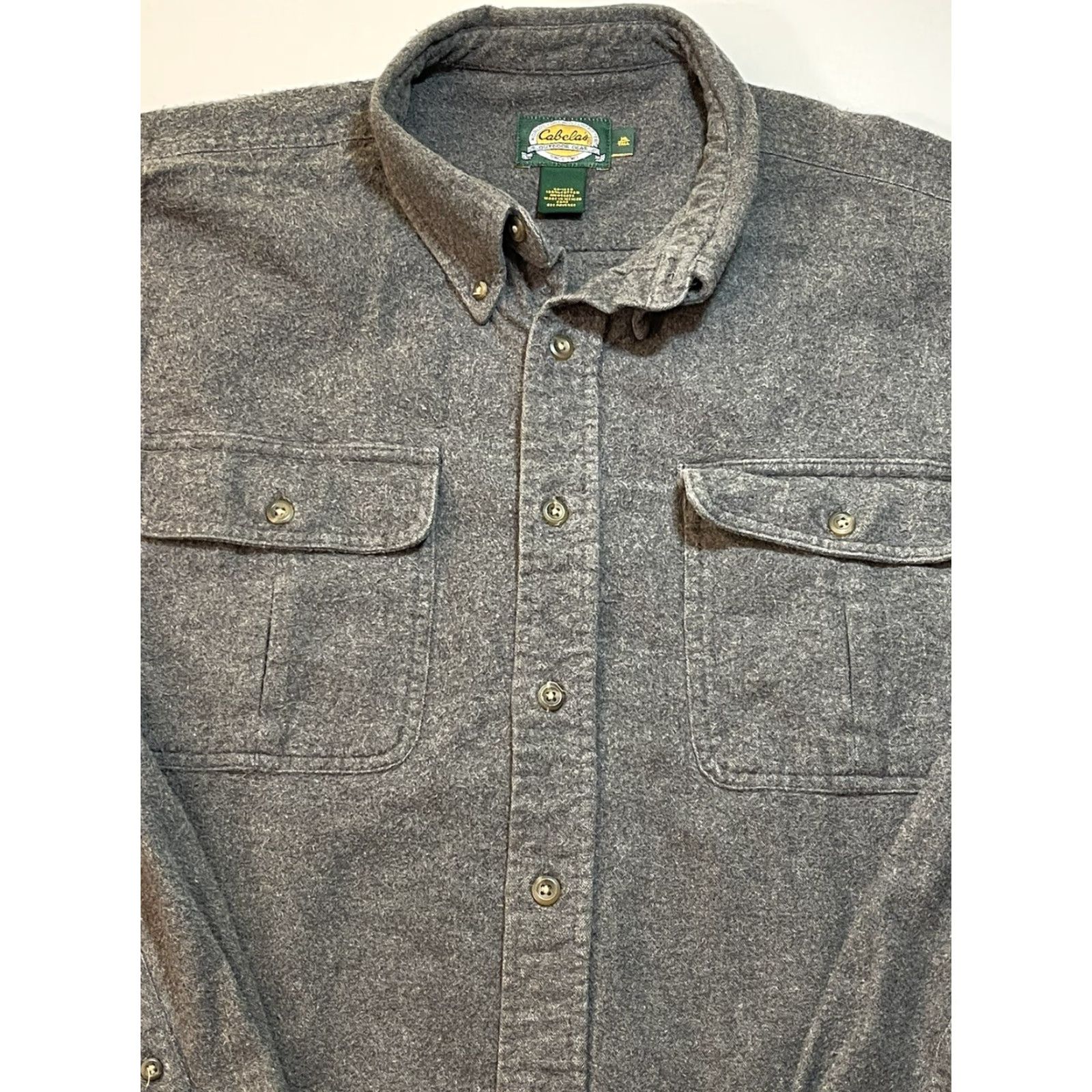 Vintage VINTAGE Cabela's Chamois Flannel Shirt Heavyweight Button-Up Men’s Big & Tall XLT Gray Hunting Size US XL / EU 56 / 4 - 2 Thumbnail