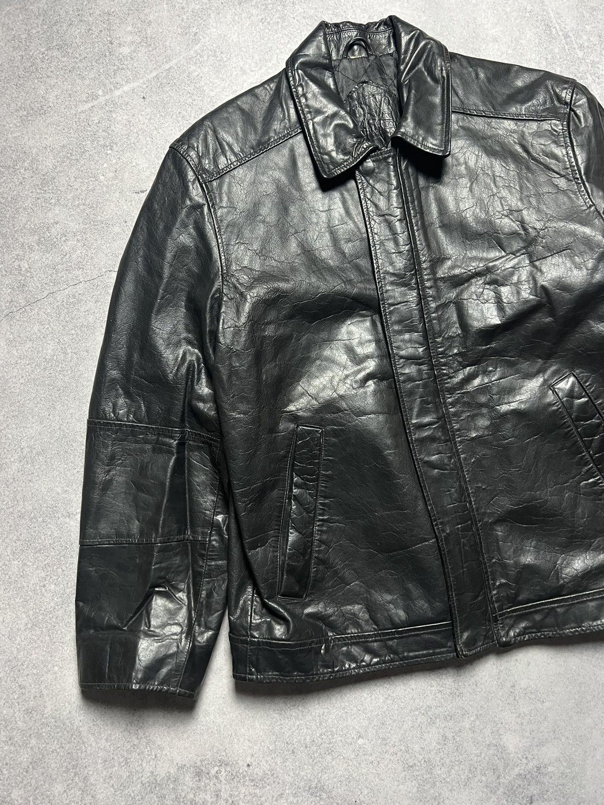 Japanese Brand Vintage Leather Faded Racing Motorcycle Jacket Size US L / EU 52-54 / 3 - 2 Thumbnail
