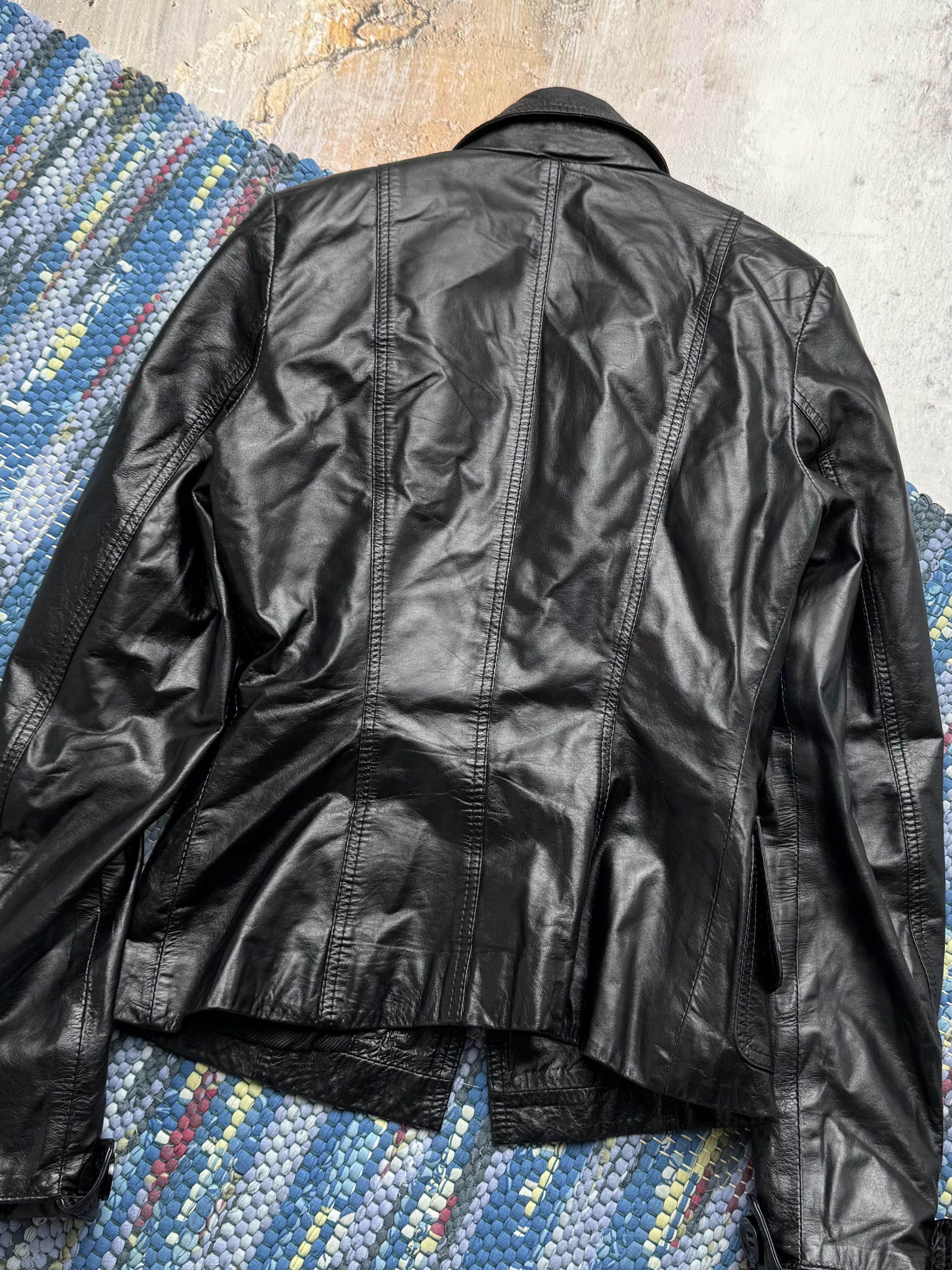 Vintage Vintage Leather Double Breasted Biker Button Front Jacket Size S / US 4 / IT 40 - 13 Thumbnail