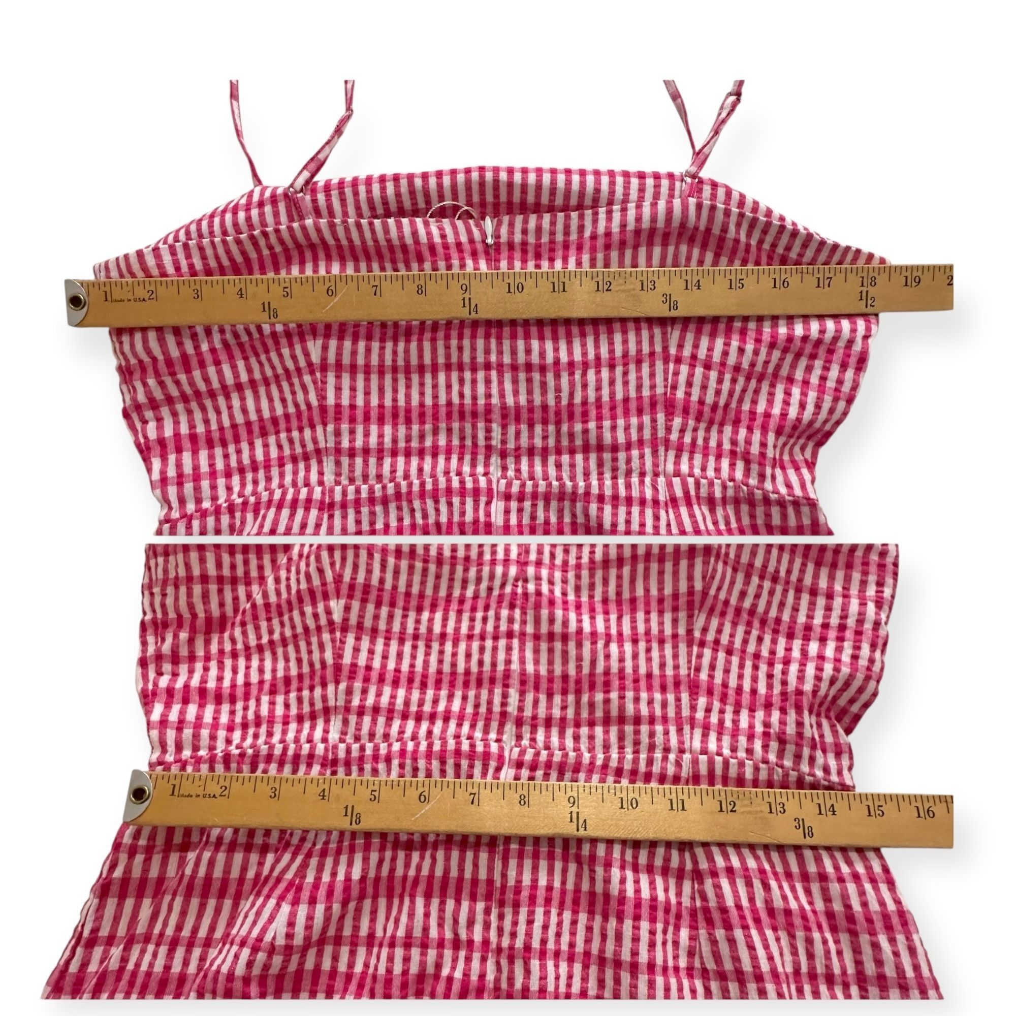Ciao Lucia Ciao Lucia Lareina Seersucker Gingham Midi Dress, L, Pink Size L / US 10 / IT 46 - 11 Thumbnail
