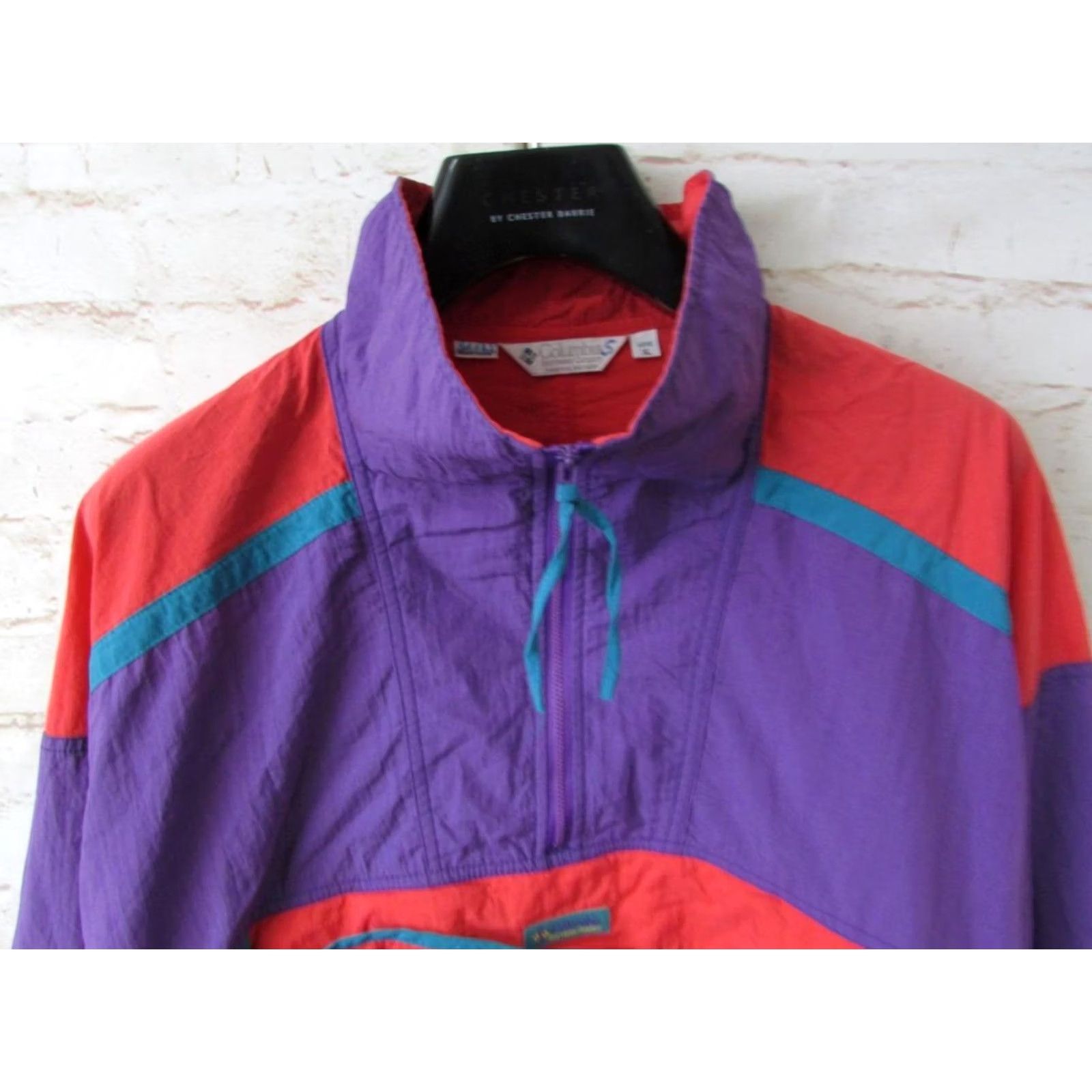 Vintage COLUMBIA ¼ ZIP SHELL JACKET - EXTRA LARGE MENS - RETRO STYLE - 46/48 Size US S / EU 44-46 / 1 - 3 Thumbnail