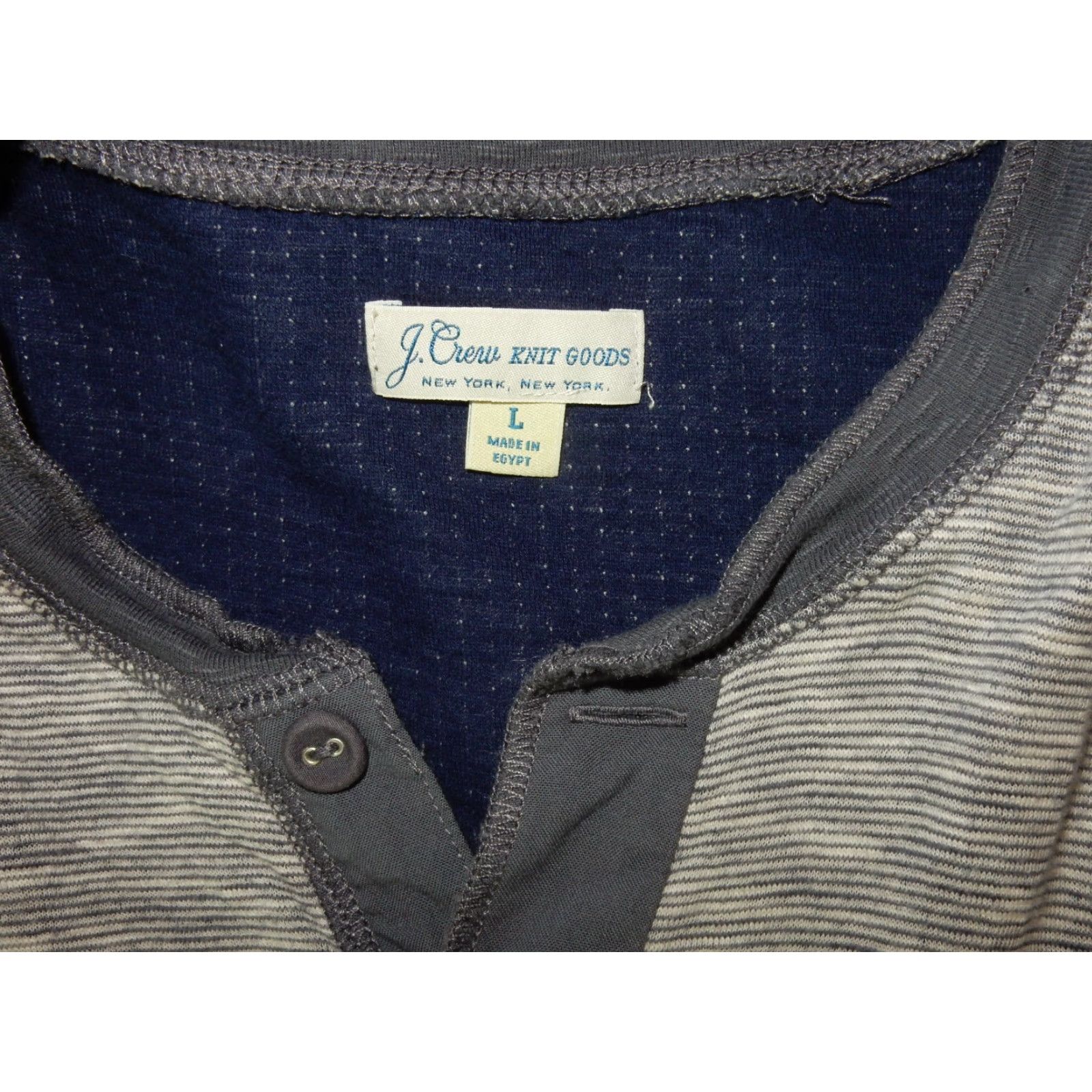 J.Crew J.CREW Men's Long Sleeve Henley T-Shirt Size L Gray Cotton Size US L / EU 52-54 / 3 - 2 Thumbnail