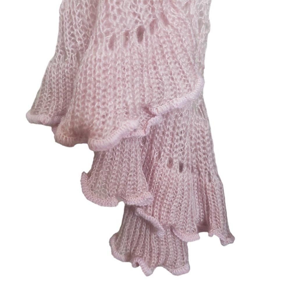 Designer CT821 Pink Crochet Scarf Size ONE SIZE - 3 Thumbnail