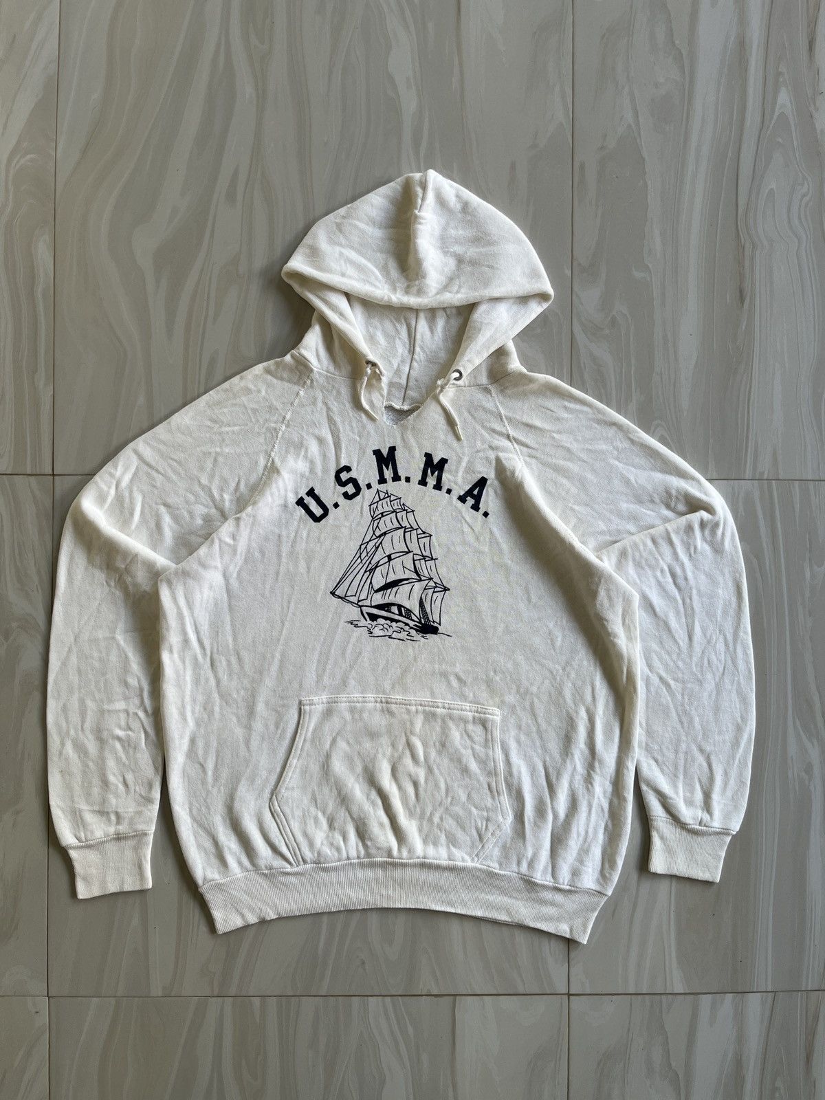 Russell Athletic × Vintage Vintage 80s U.S.M.M.A. Hoodie ⛵️ Size US M / EU 48-50 / 2 - 1 Thumbnail