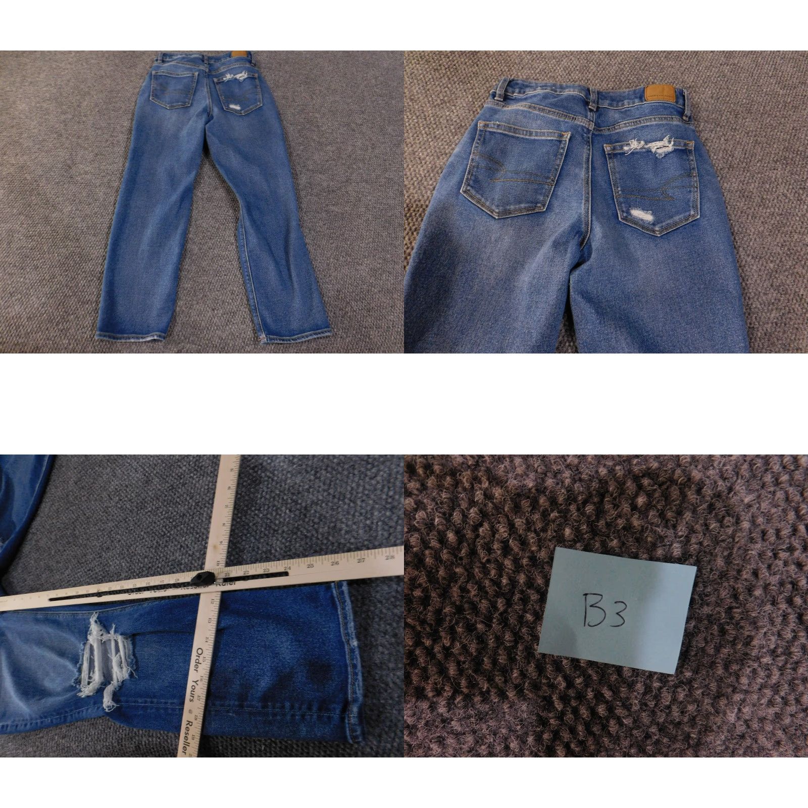 American Eagle Outfitters American Eagle Jeans Womens 6 Blue Mom Straight Distressed Stretch Denim Size 28" / US 6 / IT 42 - 8 Thumbnail