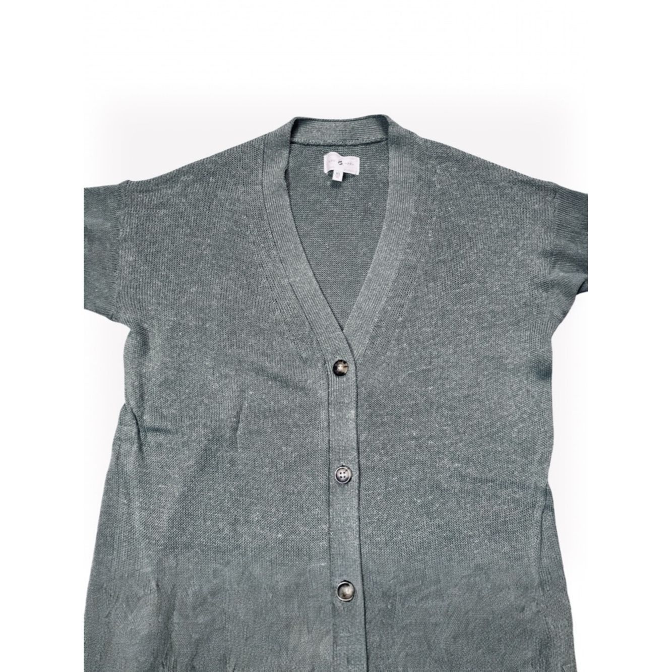 Lou & Grey Lou & Grey Sage Green Button Linen Blend Cardigan Size XS Size XS / US 0-2 / IT 36-38 - 3 Thumbnail