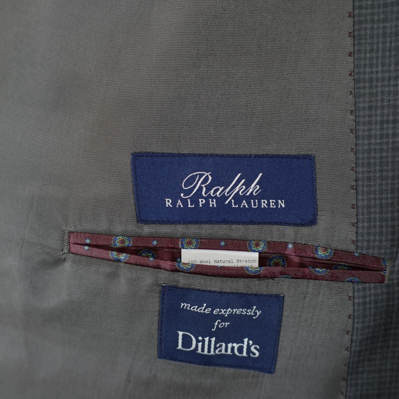 Ralph Lauren Ralph Lauren Gray Plaid 2 A Piece Suit 54L 52/30 Flat Front Size 54L - 11 Thumbnail