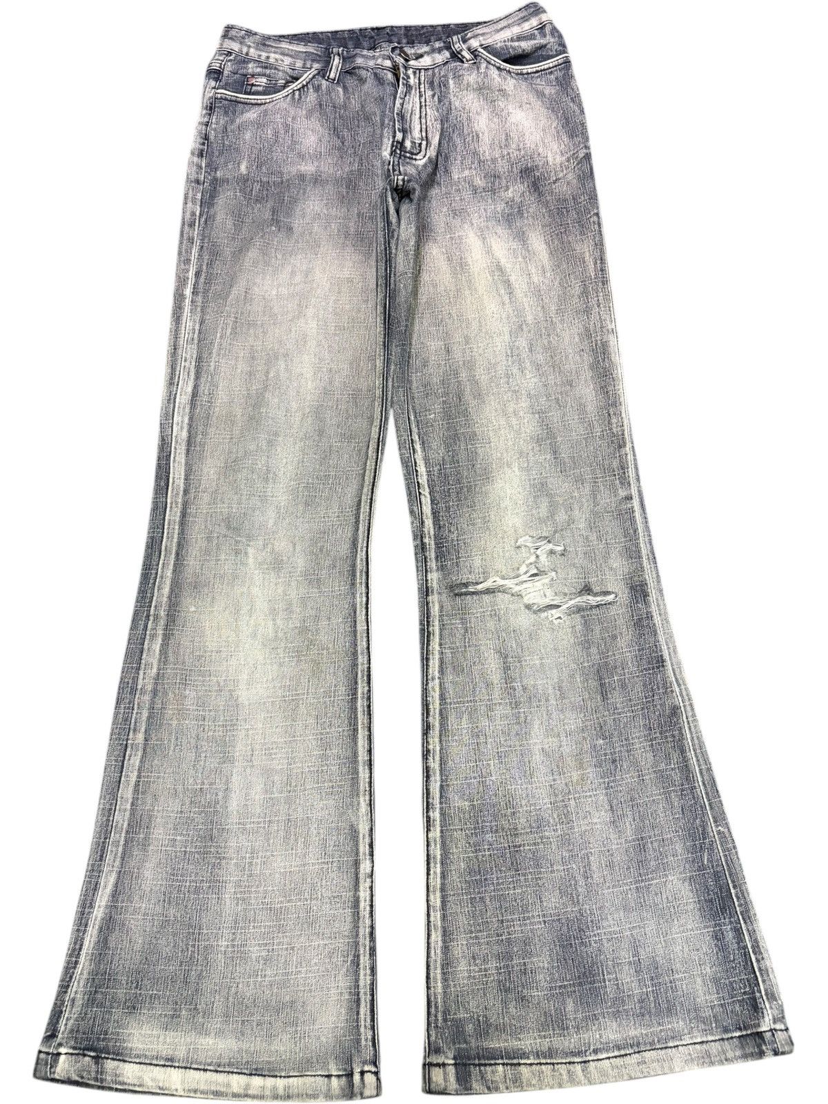 Hysteric Glamour Vintage Japanese Brand Faded Wash Distress Flare Jeans Size 28" / US 6 / IT 42 - 1 Thumbnail