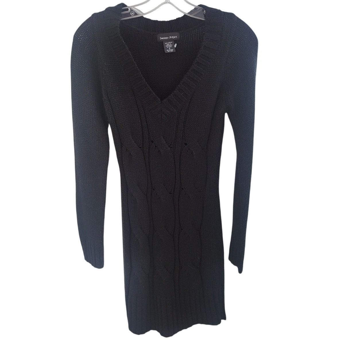 Other Vintage Sweater Project Black Long Sleeve Sweater Dress - S Size S / US 4 / IT 40 - 1 Thumbnail