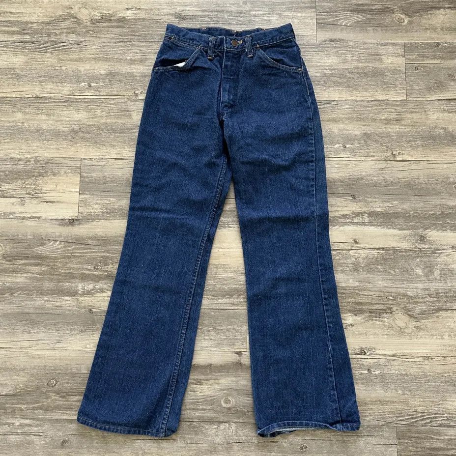 Wrangler Vintage 70s Wrangler Flared Bellbottom Denim Jeans Size US 26 / EU 42 - 4 Thumbnail