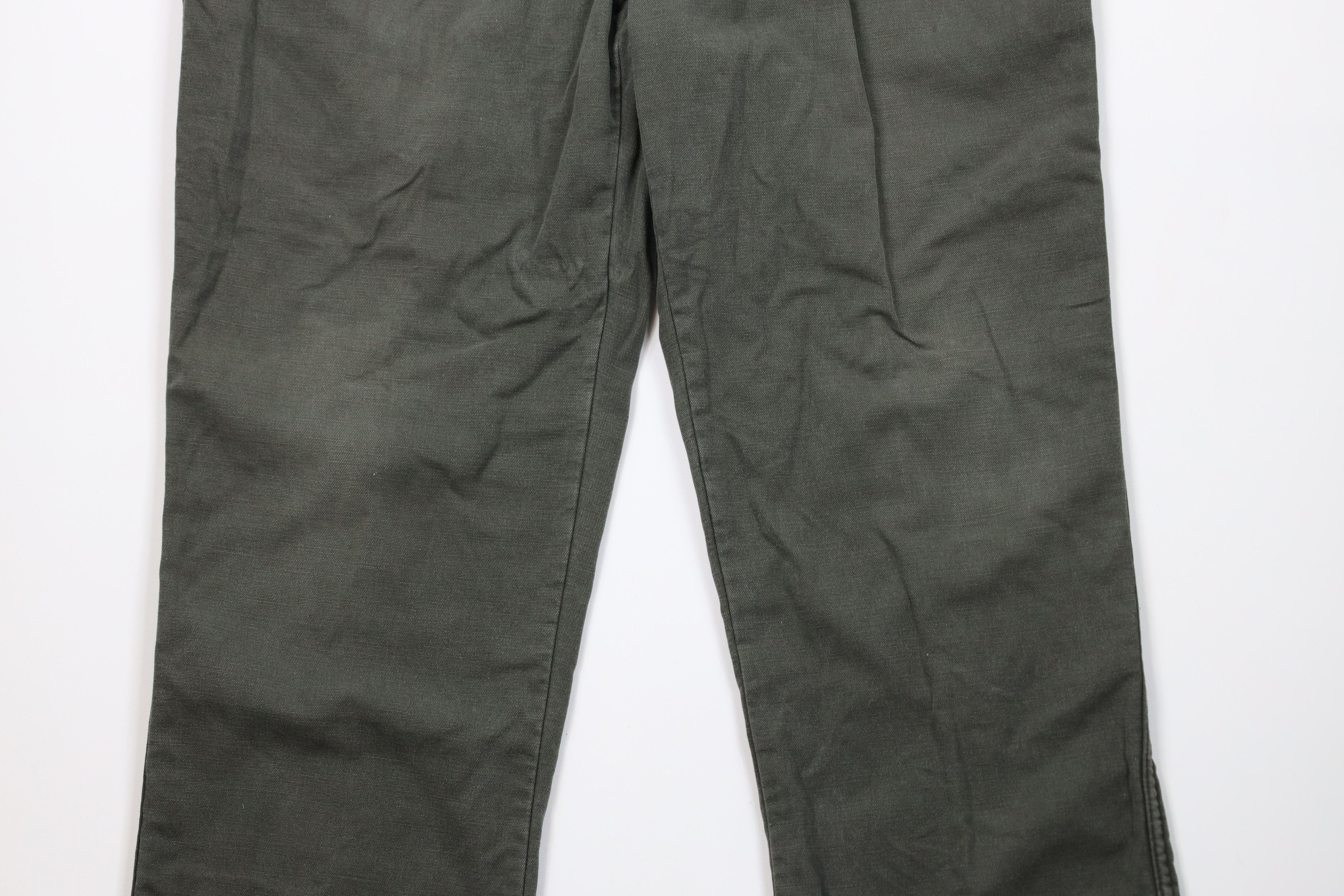 L.L. Bean Vtg 90s LL Bean Lined Canvas Wide Leg Pants Green USA Size US 36 / EU 52 - 4 Thumbnail